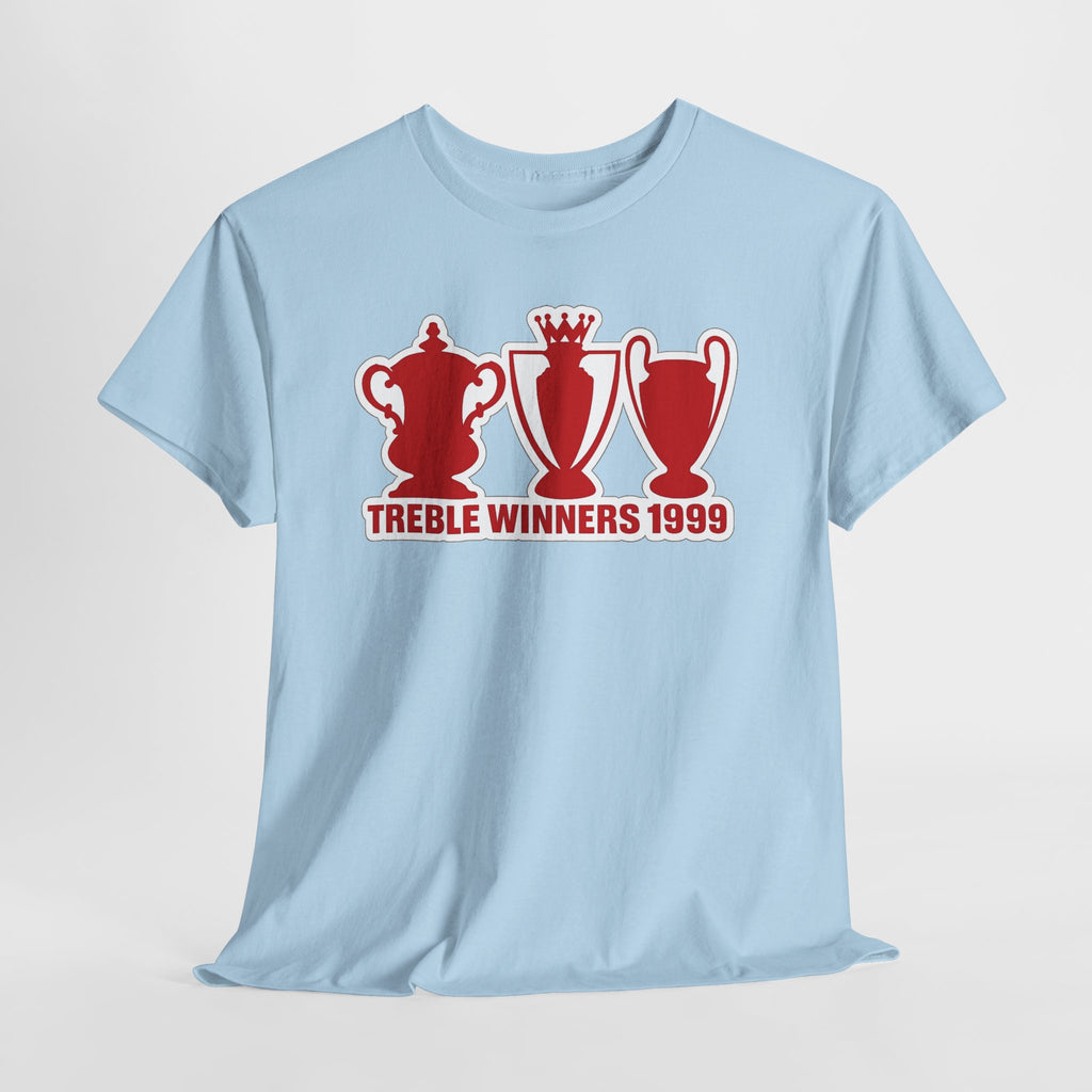 Manchester United Treble Winners 1999 Trophy Graphic Cotton T-Shirt