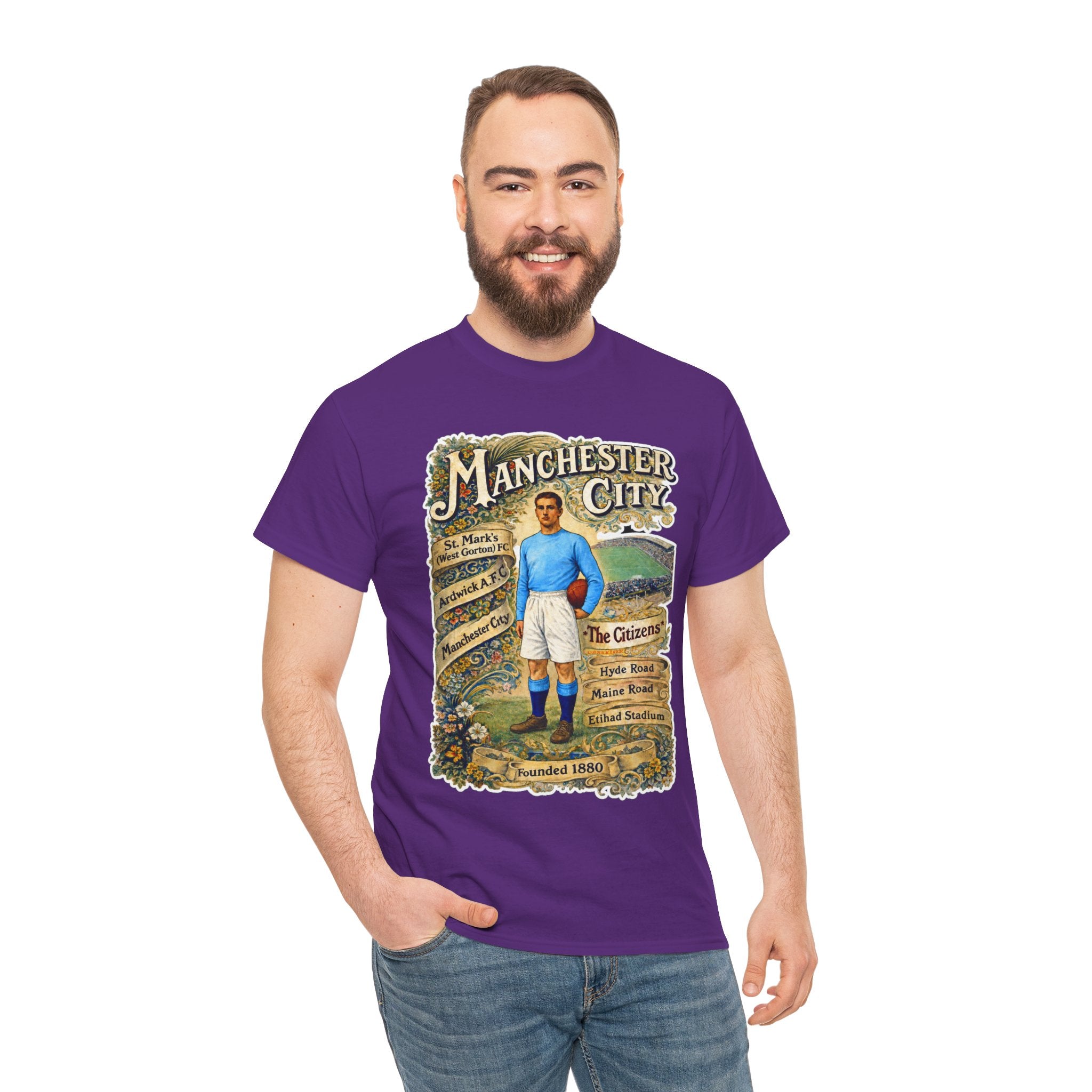 Manchester City Vintage Football Tee — Retro Soccer Graphic T-Shirt