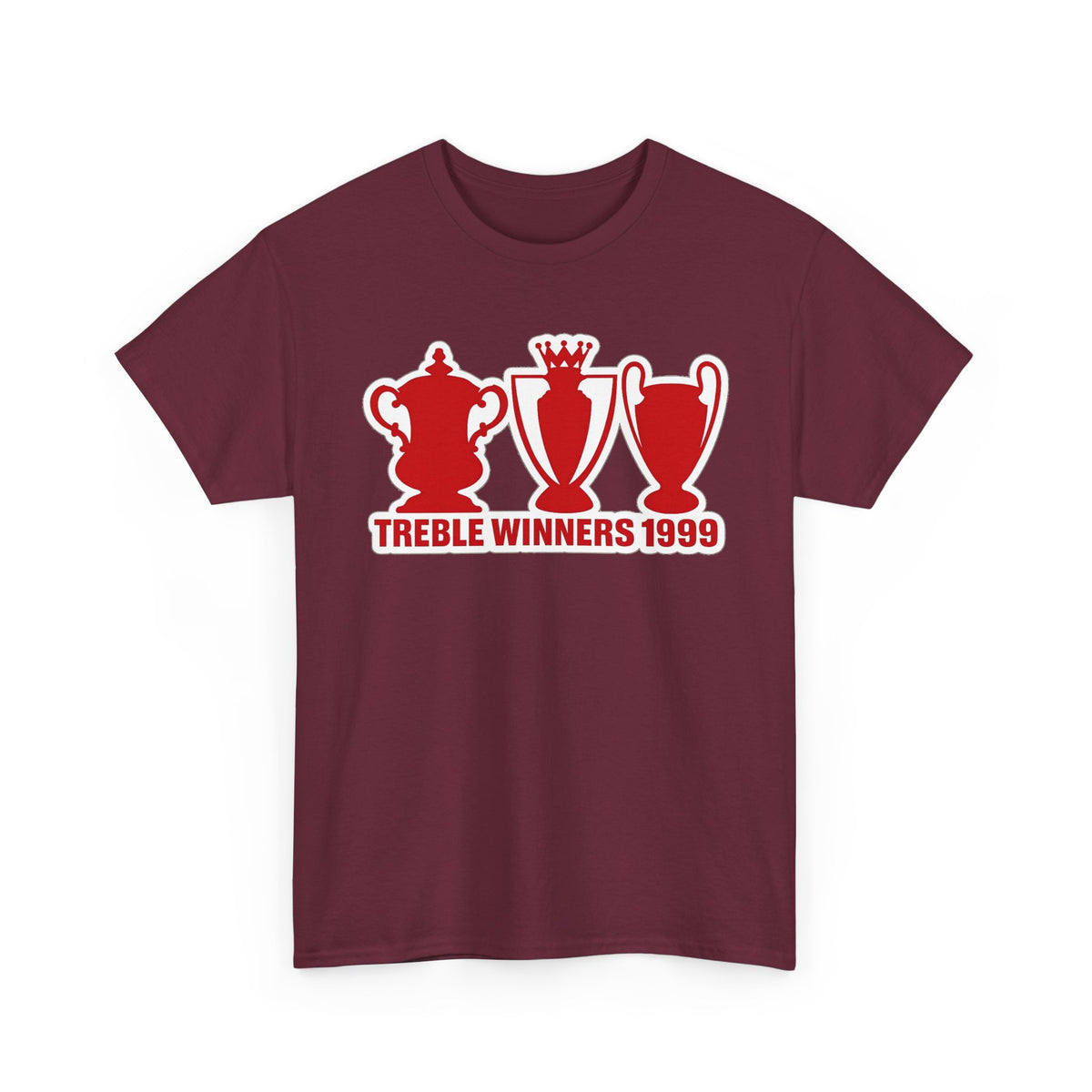 Manchester United Treble Winners 1999 Trophy Graphic Cotton T-Shirt