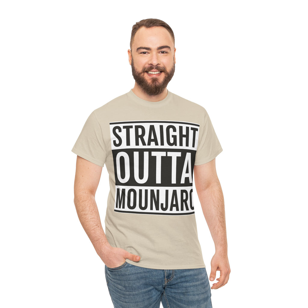 T-Shirt — "Straight Outta Mounjaro" Bold Typography Tee