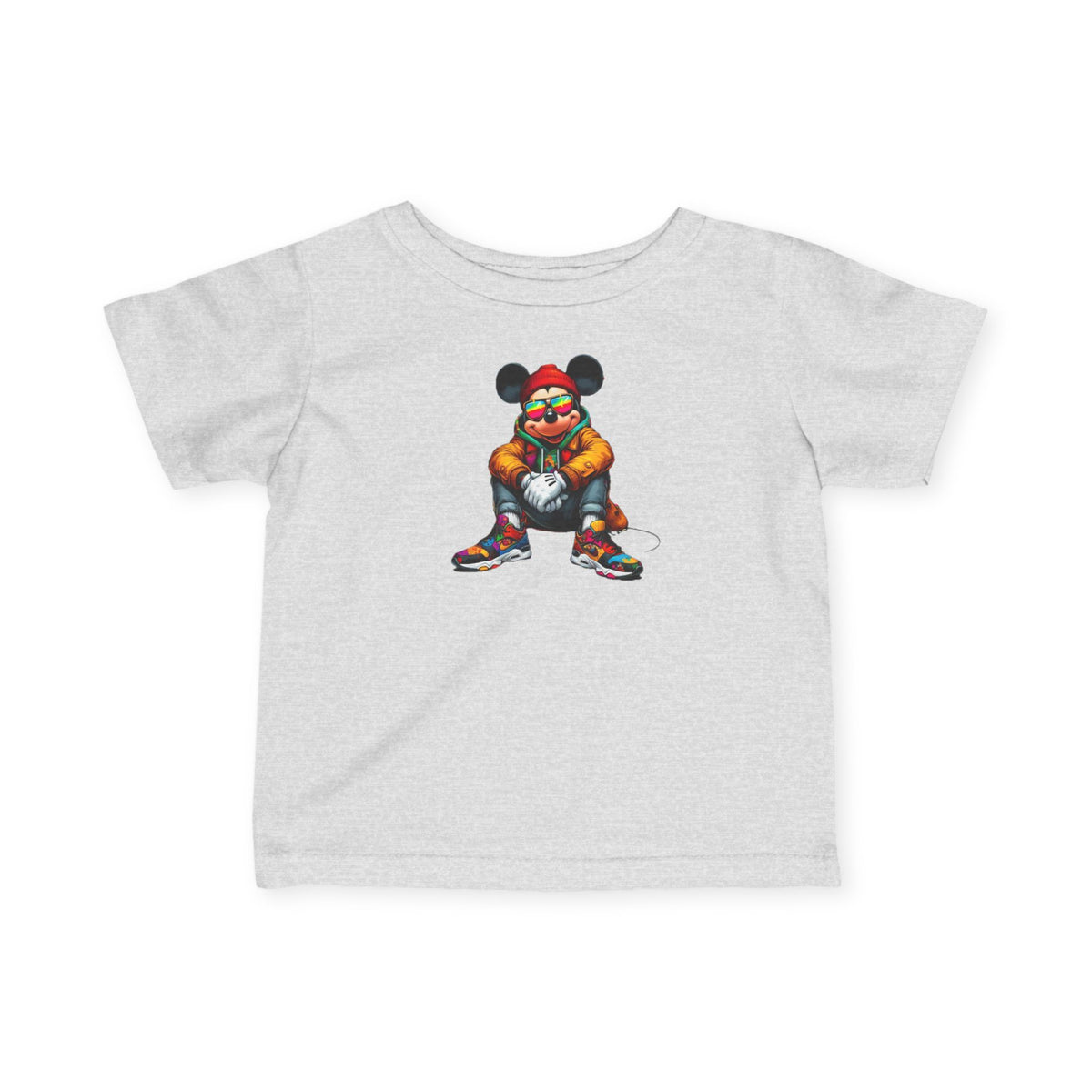 Mickey Mouse Infant Tee — Colorful Cartoon Mouse in Sneakers Baby Shirt
