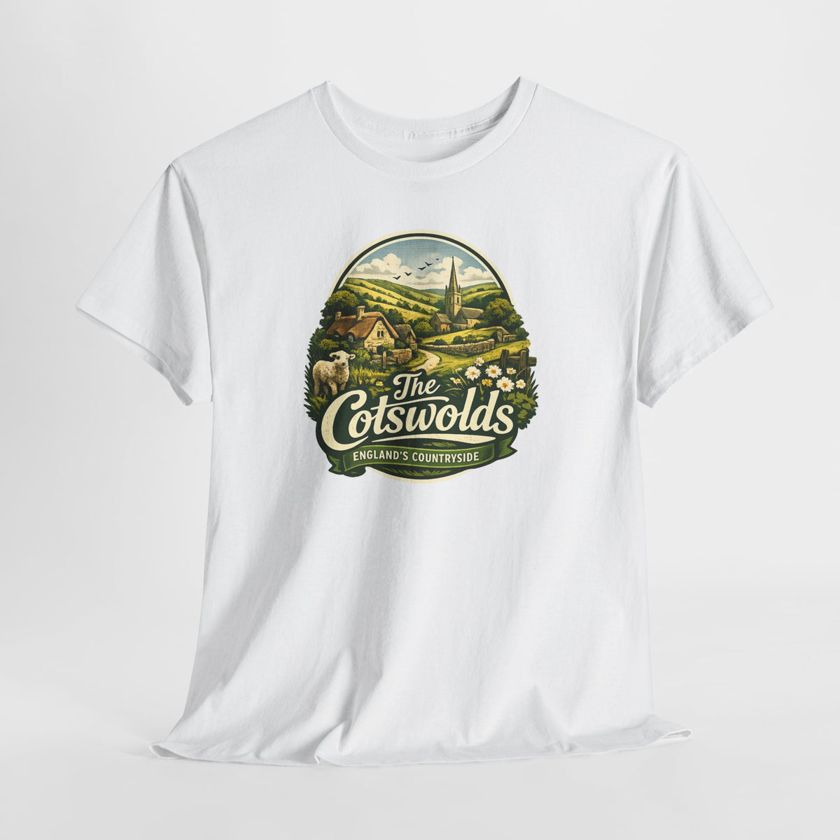 Cotswolds Vintage Landscape T‑Shirt — The Cotswolds Countryside Tee
