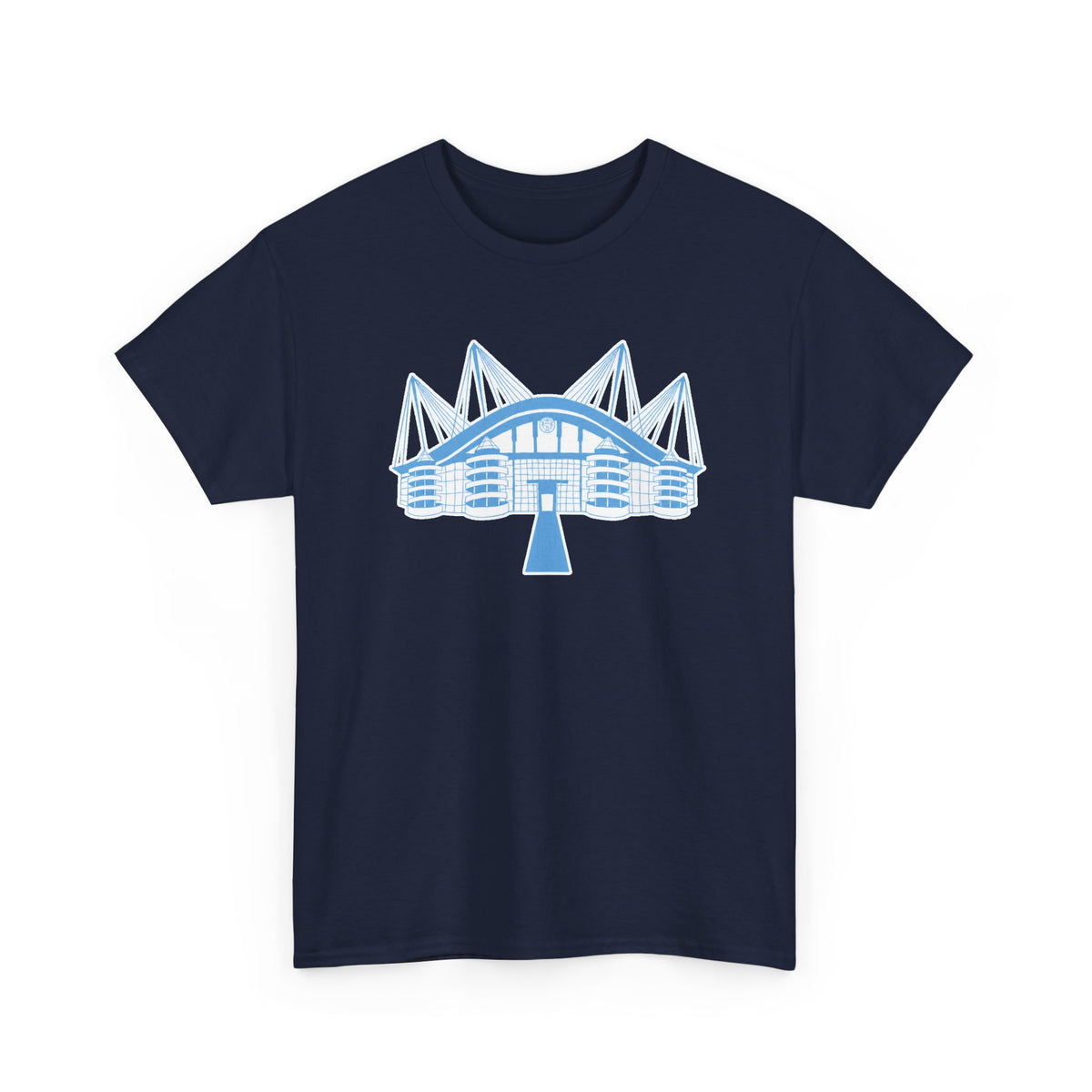 Etihad Stadium Illustration Cotton T-Shirt — Blue Arena Graphic Tee