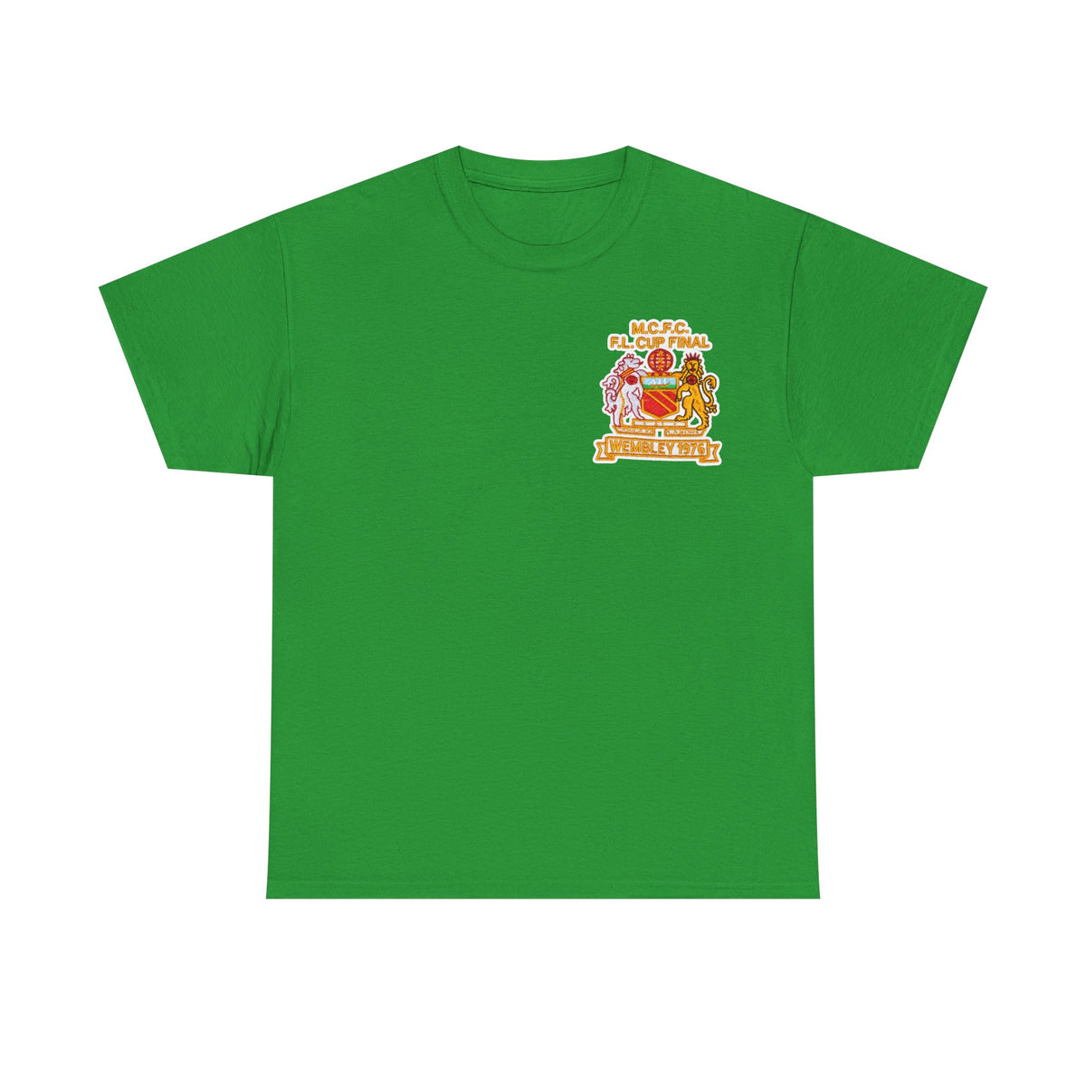 Manchester City 1976 League Cup Final Crest Cotton T‑Shirt — Vintage Football Fan Tee