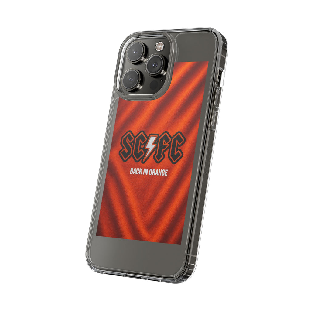 Salford CIty Inspired Phone Case — 'SCFC Back in Orange' Clear Protective Cover