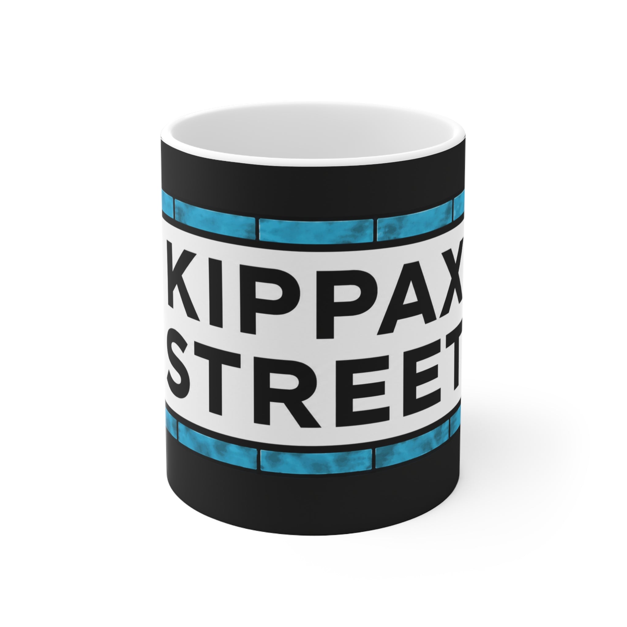 Manchester City Maine Road Kippax Street Ceramic Coffee Mug — Blue Tile Street Sign Design (11oz & 15oz)