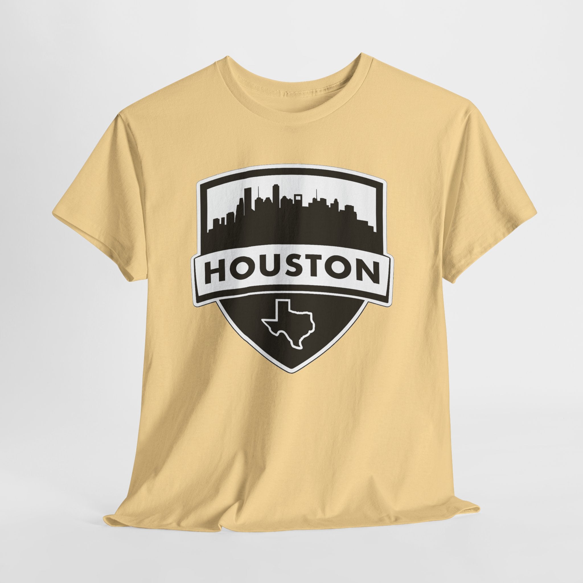 Houston Skyline Shield T-Shirt — Texas Outline City Pride Tee