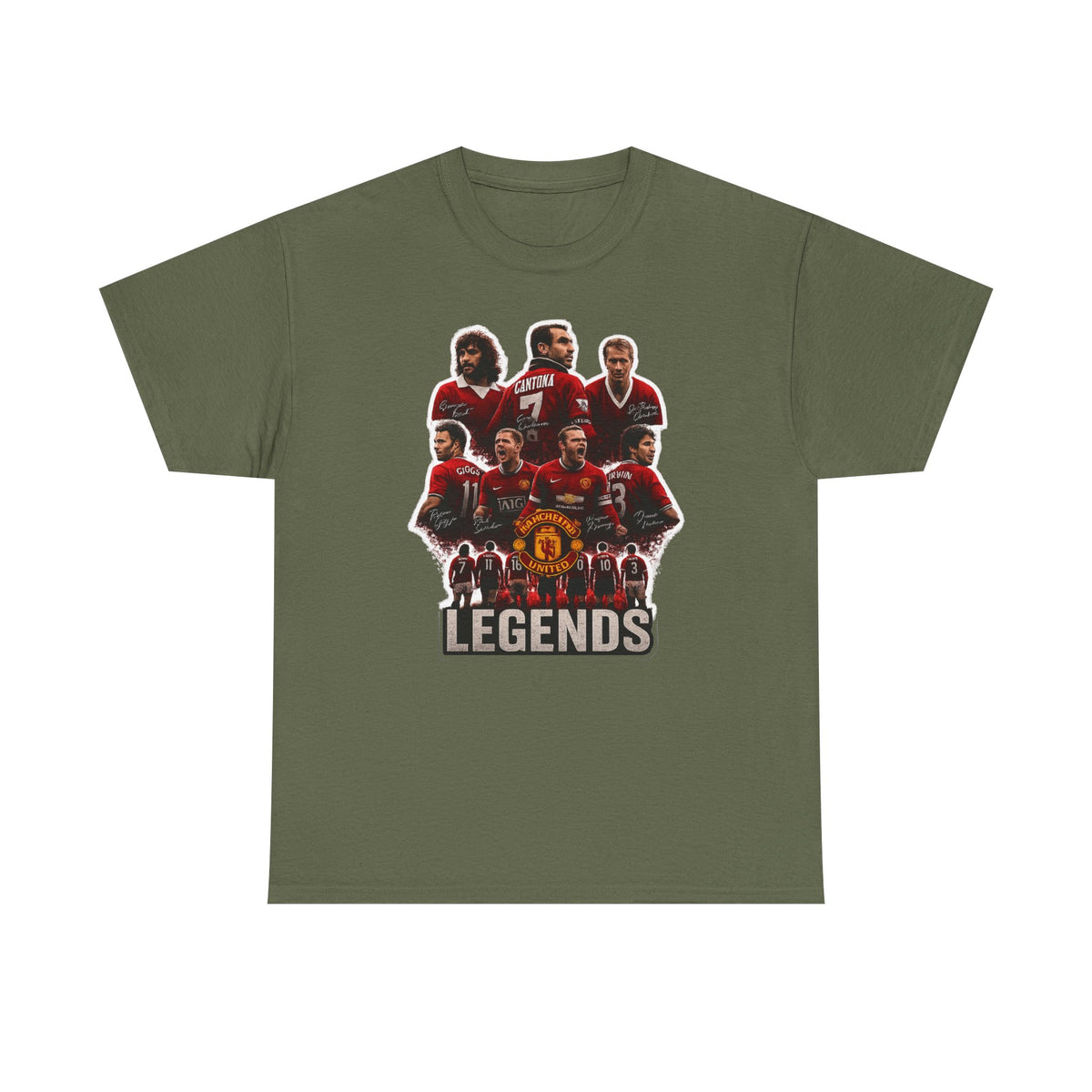 Manchester United Legends Football Team Tee — Retro Manchester United Players Graphic Shirt