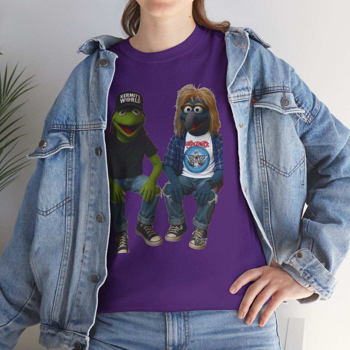 Kermit & Gonzo Waynes World Inspired Character Graphic T-Shirt
