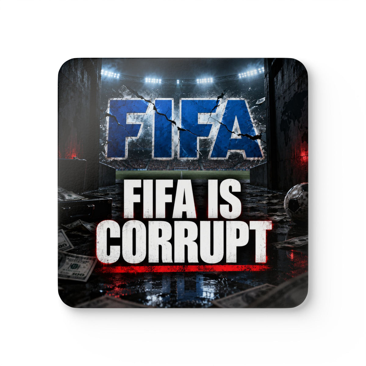 FIFA Is Corrupt Graphic Drink Coasters Cork Coaster Set