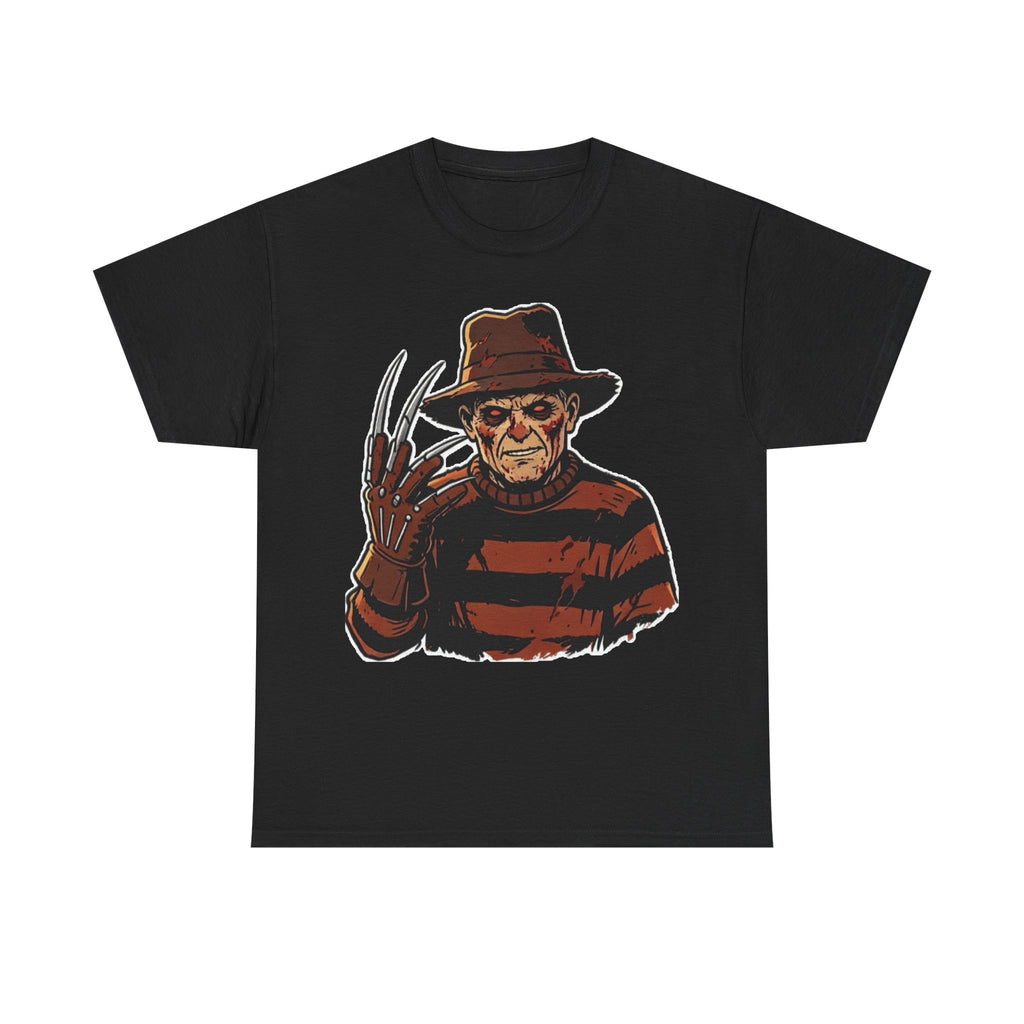 Freddy Krueger Horror Tee — Vintage Striped Nightmare Graphic
