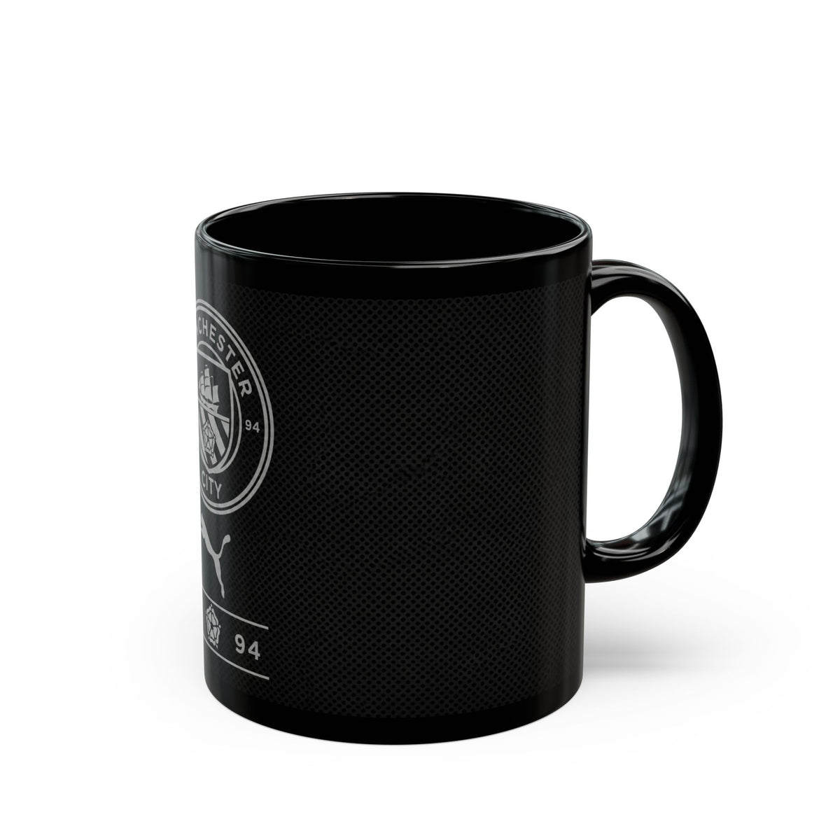 Manchester City Black Ceramic Mug (11oz, 15oz) — Football Club Crest & Puma Logo