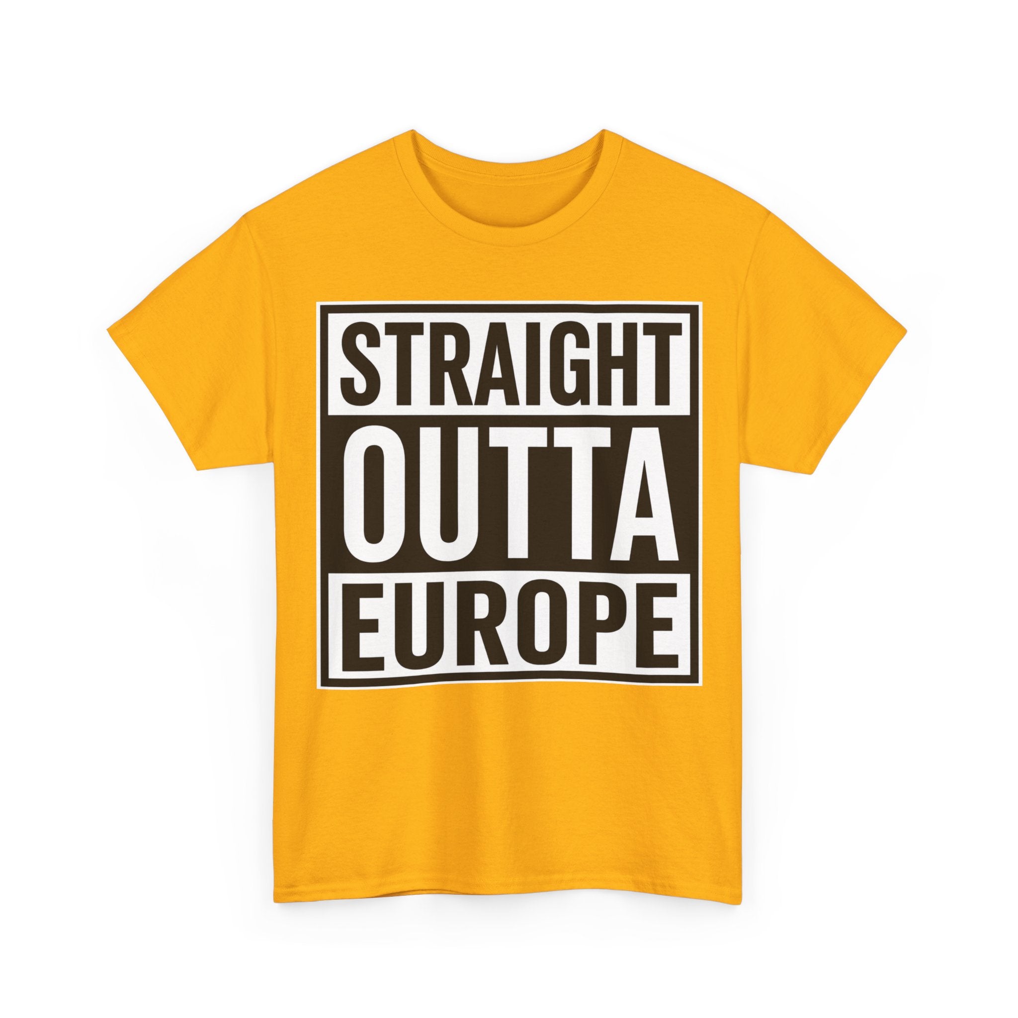 Straight Outta Europe T-Shirt — Bold Black Box Graphic Tee