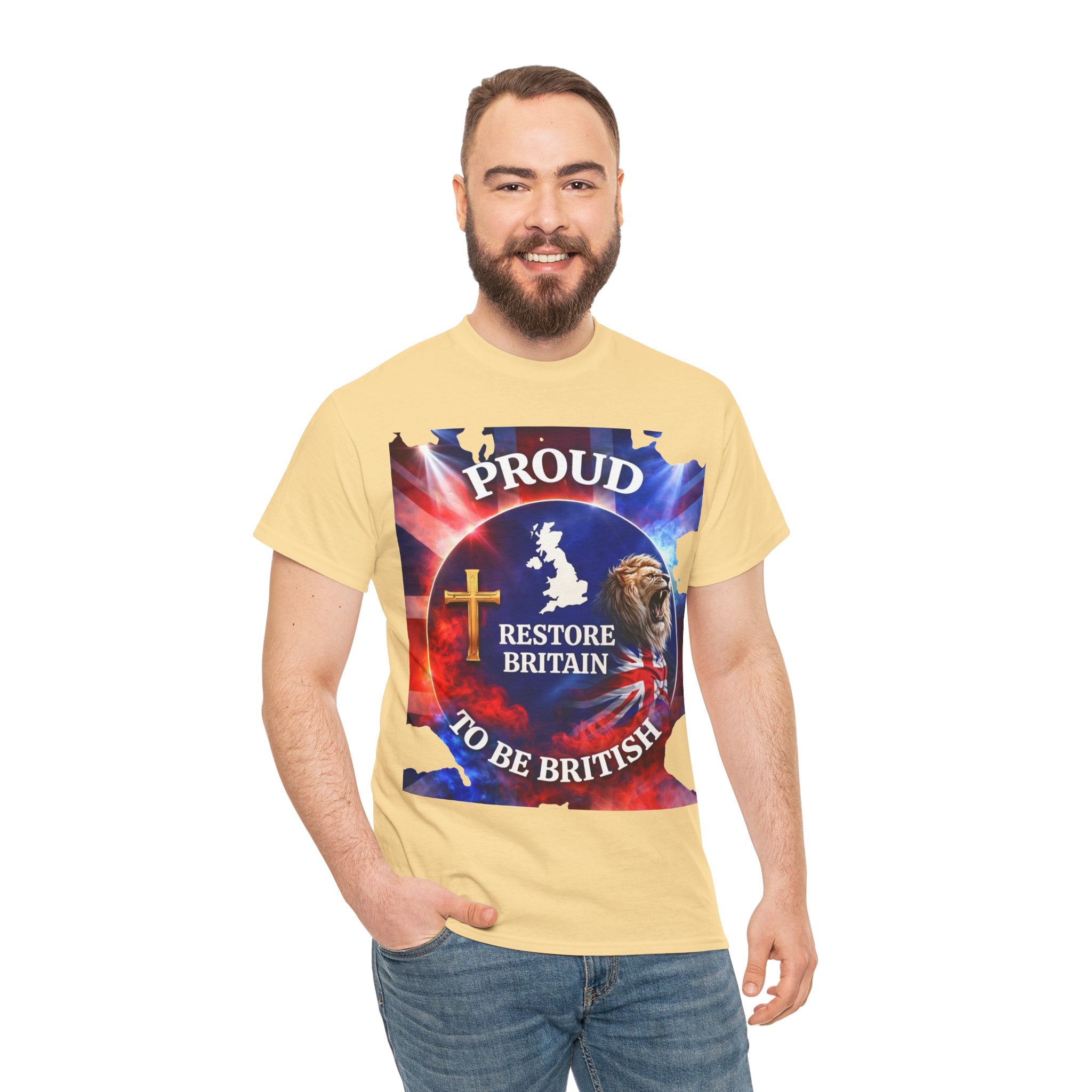 Proud to Be British Restore Britain Cotton T‑Shirt