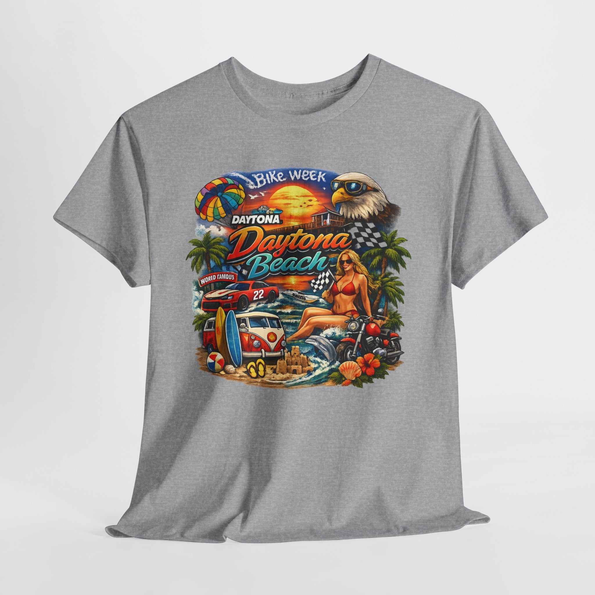 Daytona Beach Vintage Surf T-Shirt — Retro Sunset Palm Beach Tee