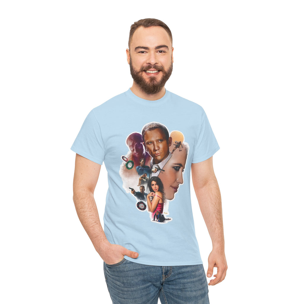 Jame Bond Movie Collage T‑Shirt — Vintage Film Noir Portrait Tee