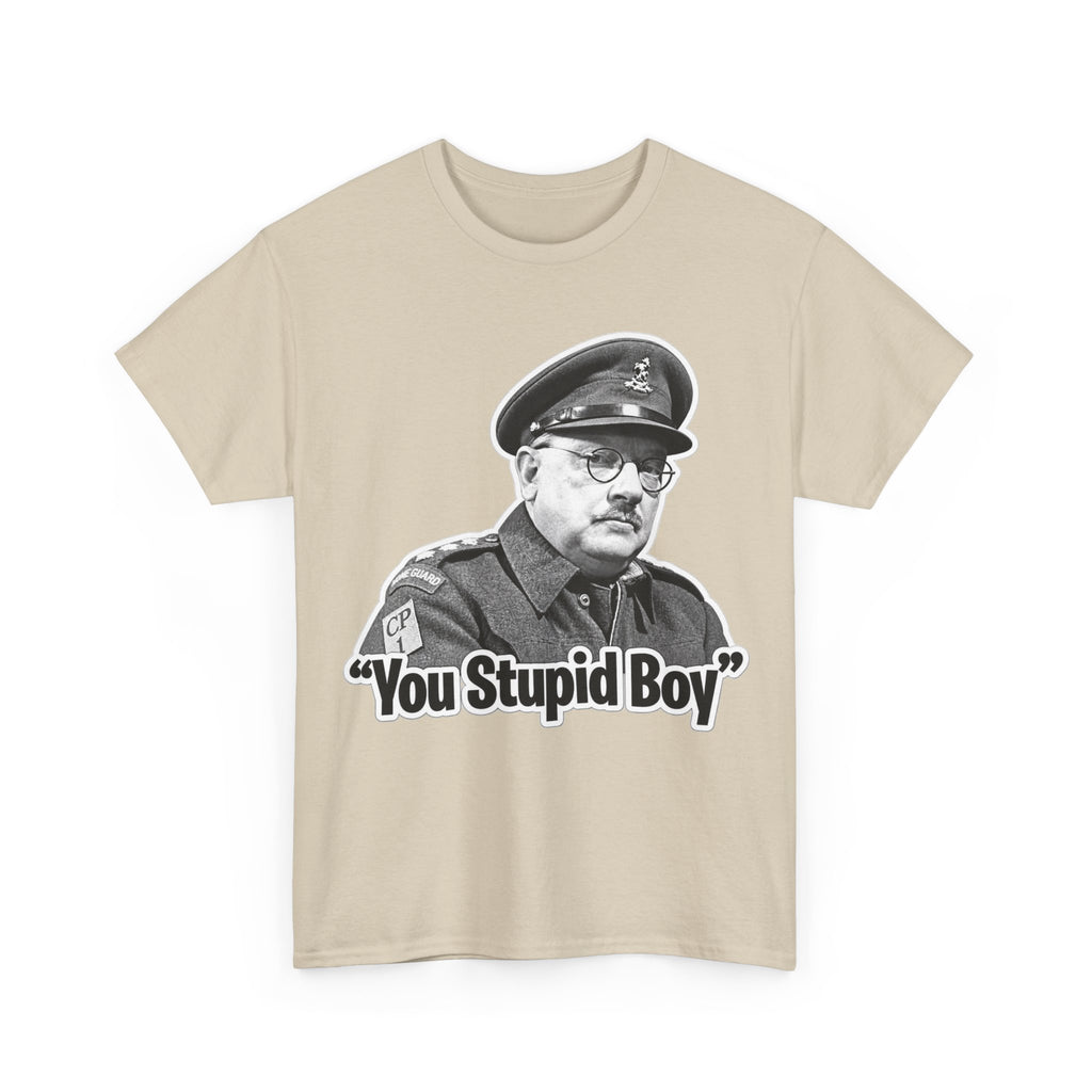 Dads Army Inspired You Stupid Boy T-Shirt — Vintage Cop Illustration Funny Graphic Tee
