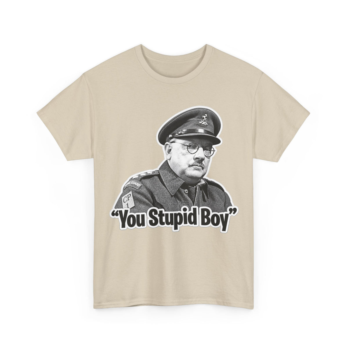 Dads Army Inspired You Stupid Boy T-Shirt — Vintage Cop Illustration Funny Graphic Tee