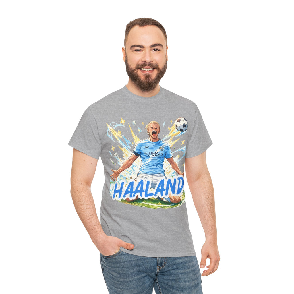 Erling Haaland Anime Fan Tee — Celebratory Football Player Graphic T-Shirt