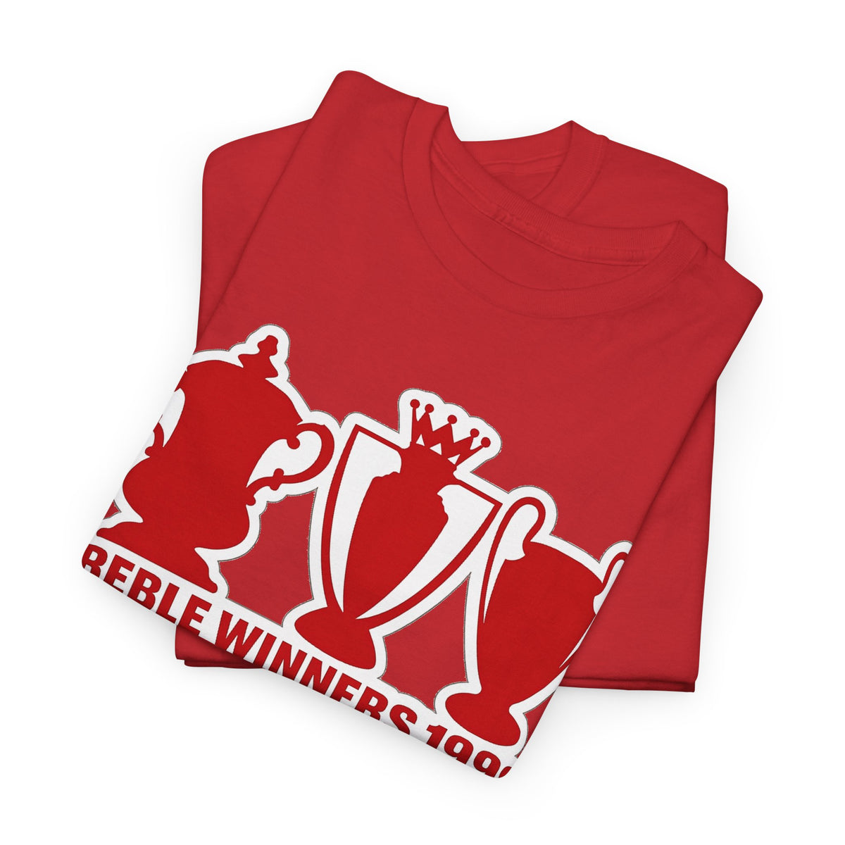 Manchester United Treble Winners 1999 Trophy Graphic Cotton T-Shirt