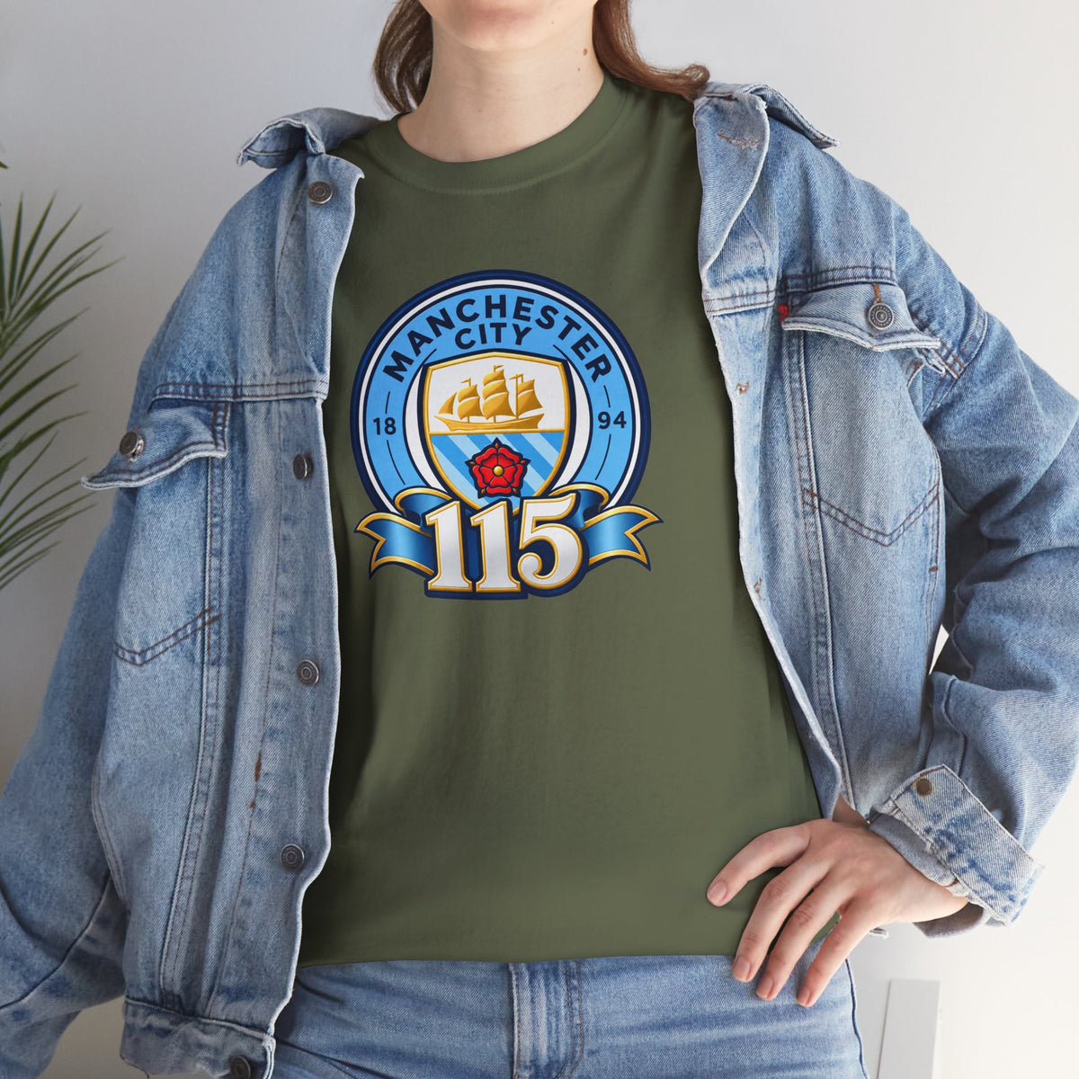 Manchester City 115th Crest Inspired Cotton T-Shirt