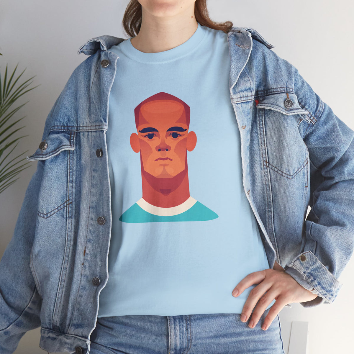 Vinny Kompany Manchester City Legend Minimalist Portrait Tee — Bold Stylized Face Graphic T-Shirt