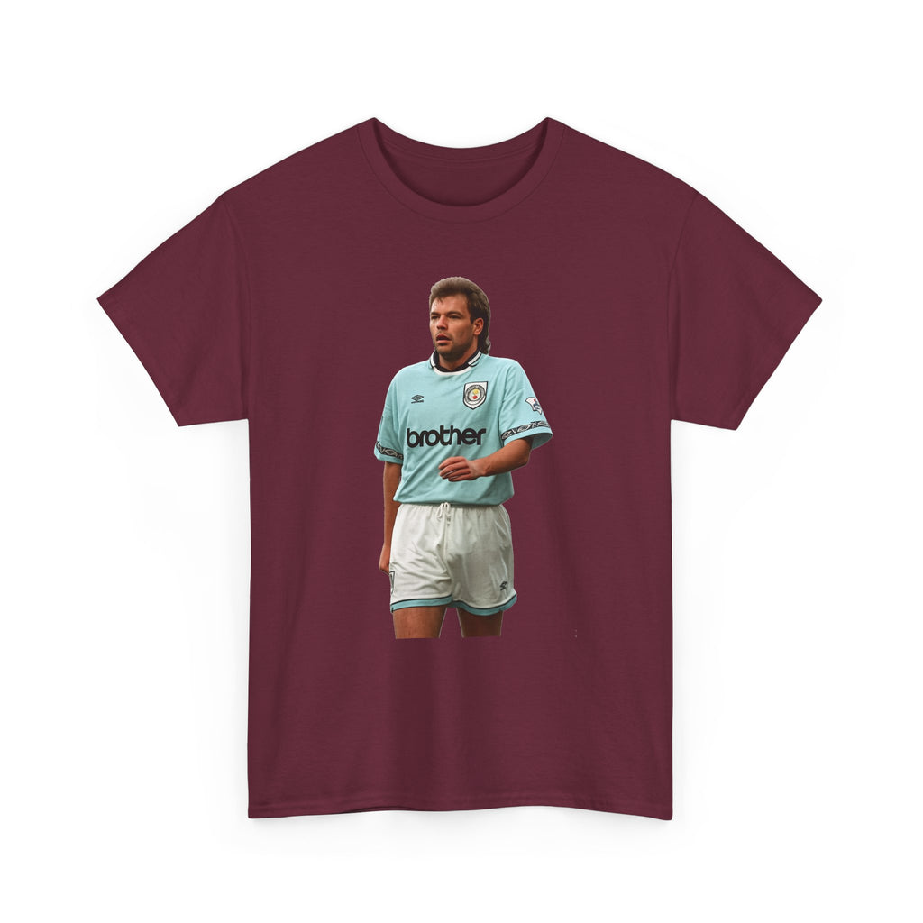 Uwe Rosler Manchester City Legend Graphic Tee - Retro Football Kit Print