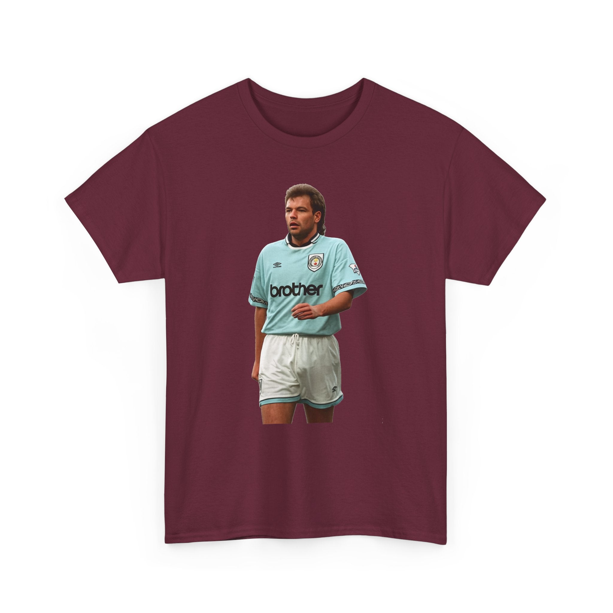 Uwe Rosler Manchester City Legend Graphic Tee - Retro Football Kit Print