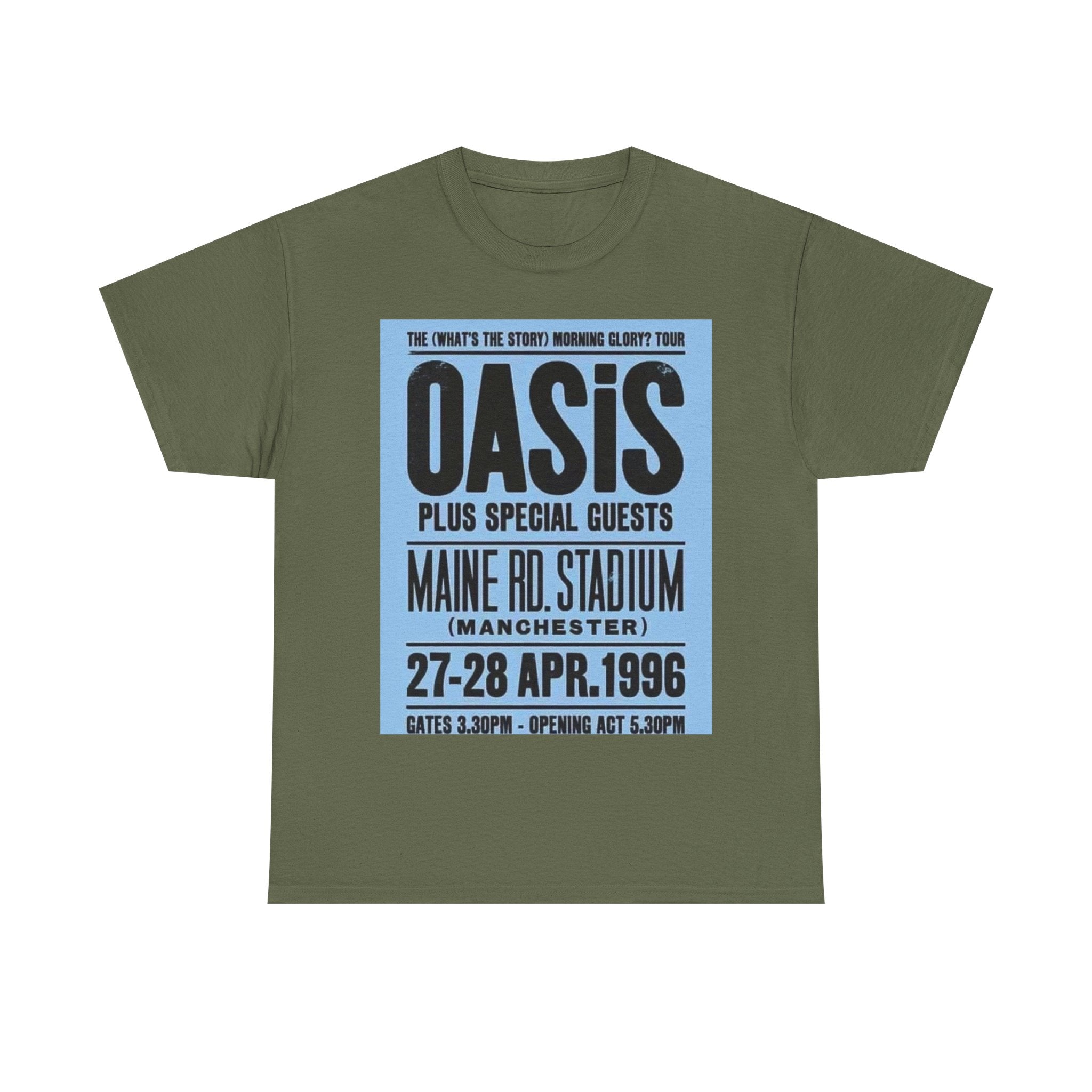 Oasis 1996 Maine Road Tour Poster T‑Shirt — Maine Rd. Stadium Concert Tee