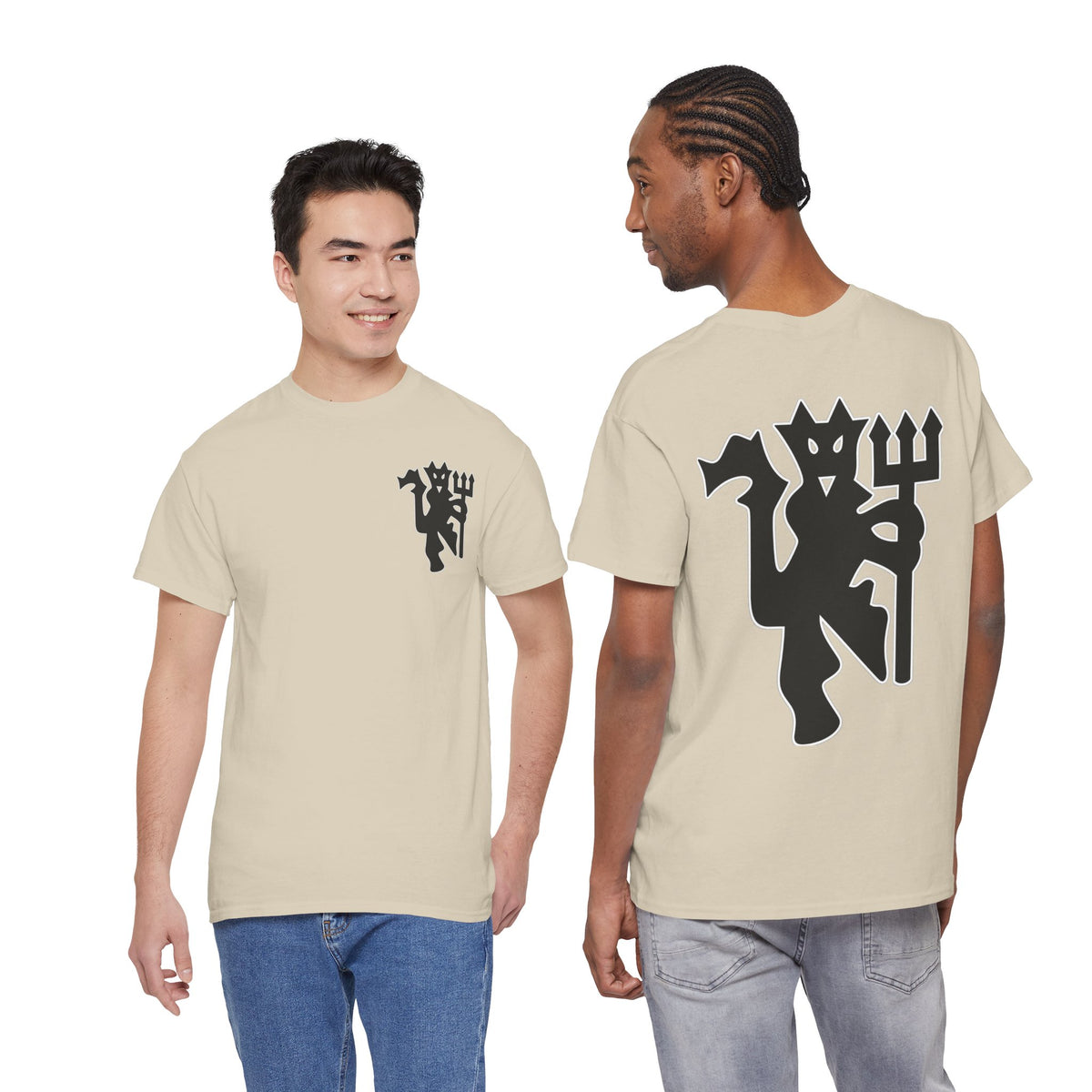 Manchester United Devil Cotton T-Shirt – Retro Trident Football Crest Tee