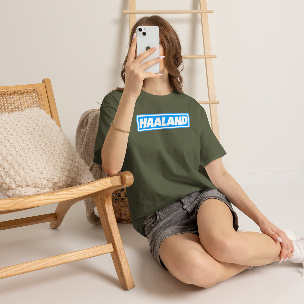 Haaland Box Logo Tee — Soccer Fan Jersey Style Shirt