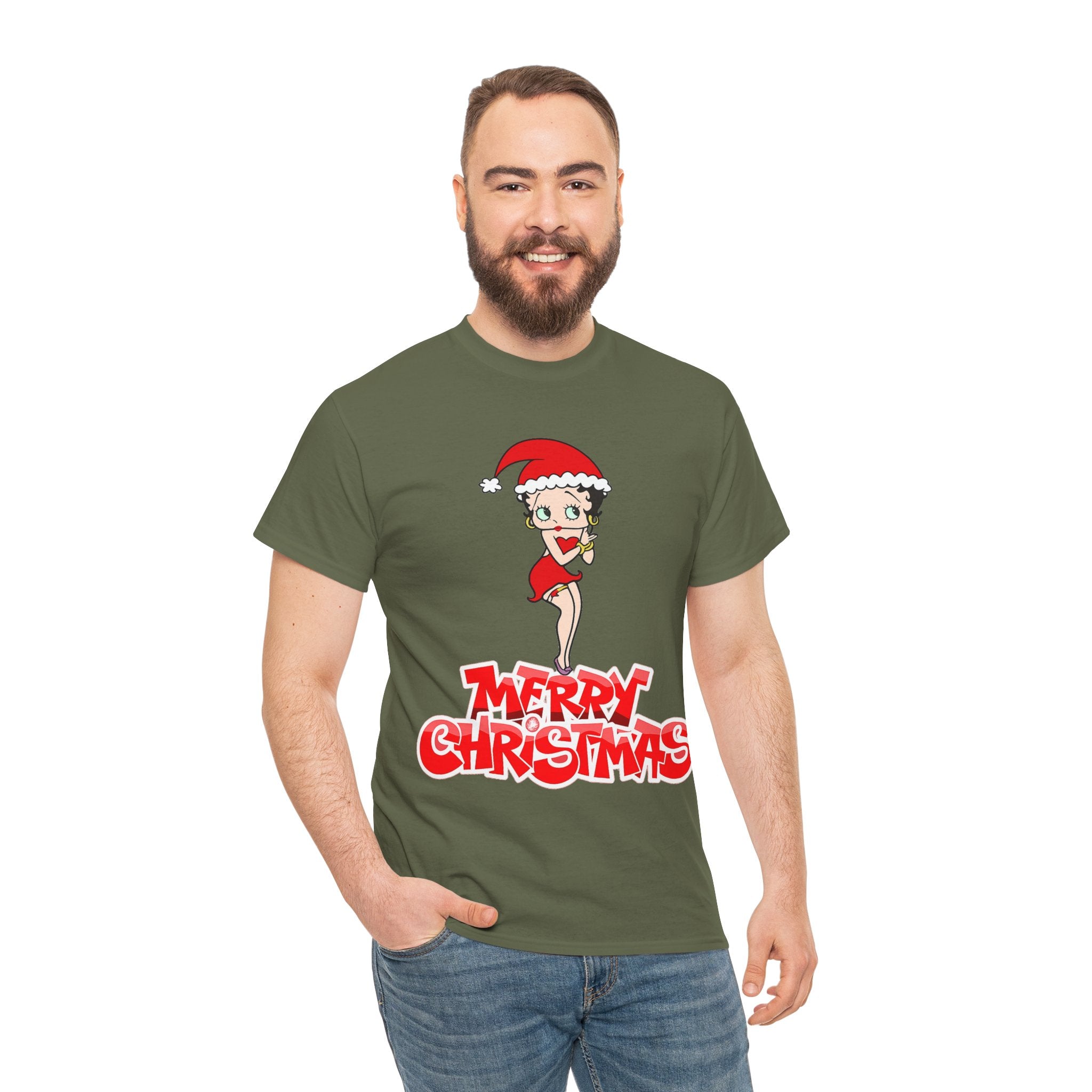 Christmas Betty Boop Tee - 'Merry Christmas' Holiday Graphic Shirt