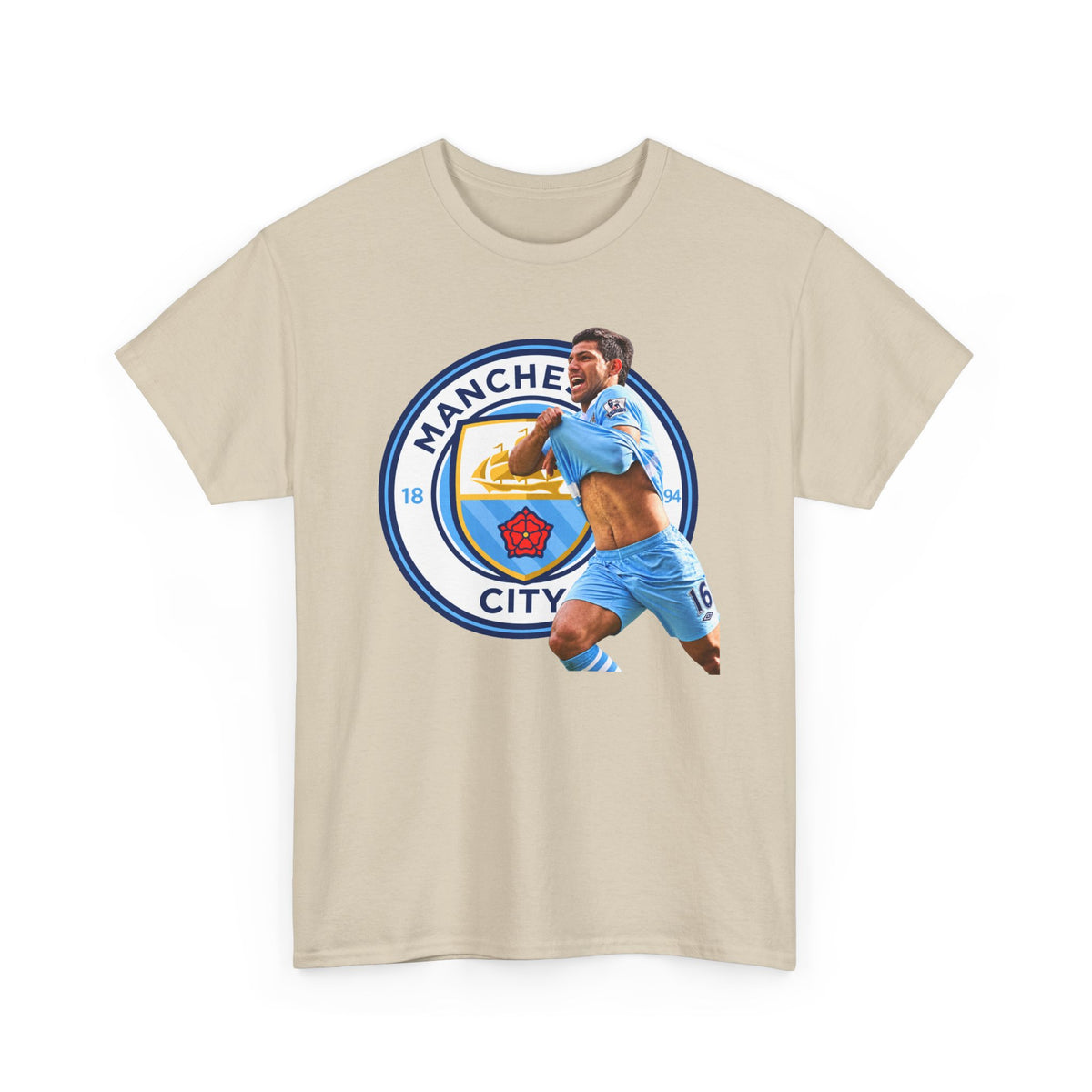 Sergio Aguero Manchester City Legend Soccer Tee — Player Celebration Graphic T-Shirt