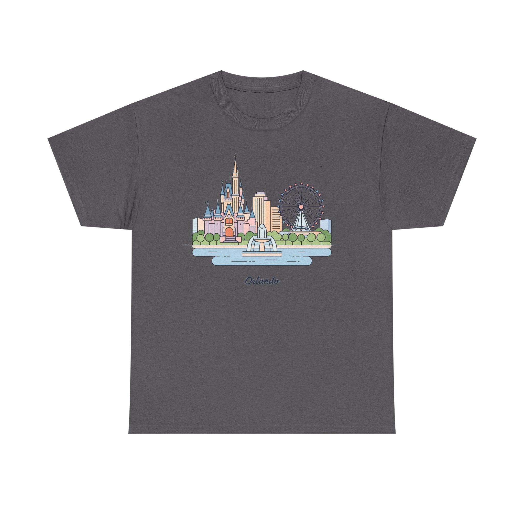 Orlando Skyline T-Shirt — Cute Cityscape Graphic Tee with 'Orlando' Text