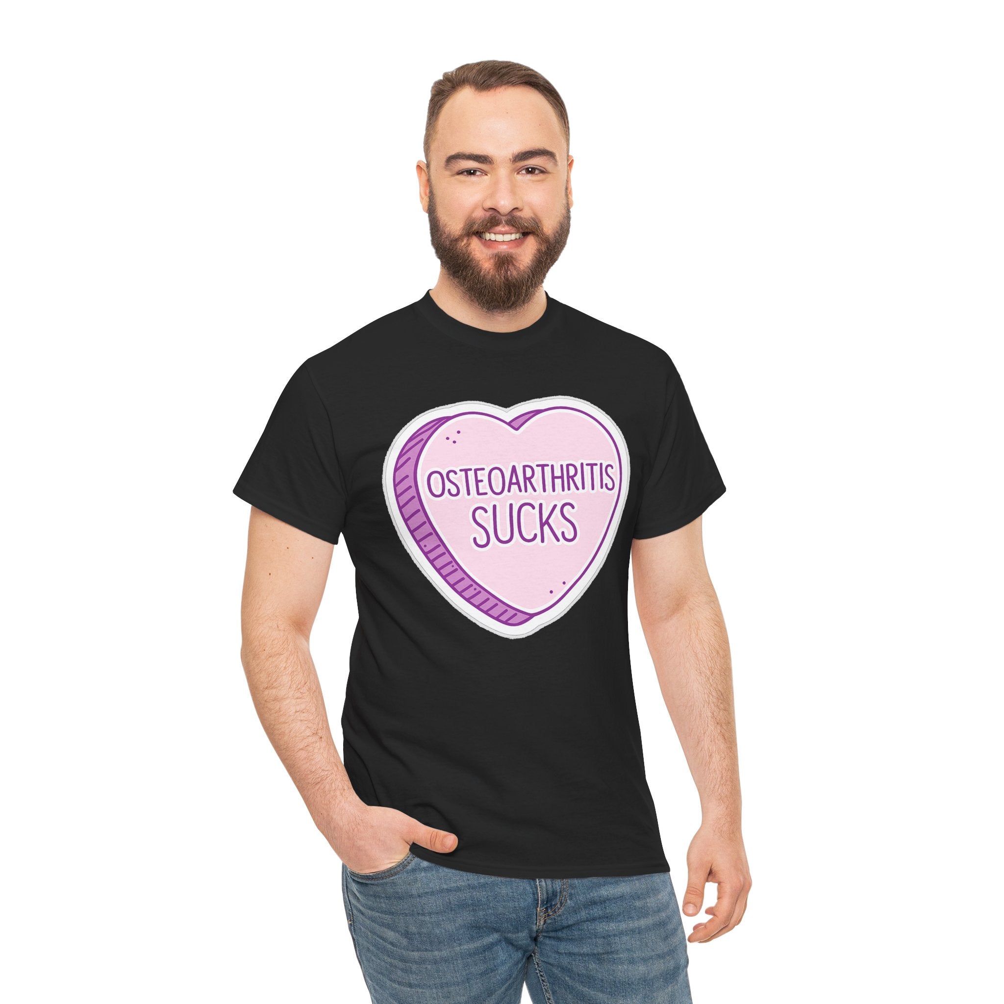 Osteoarthritis Sucks T-Shirt — Pink Heart Awareness Tee