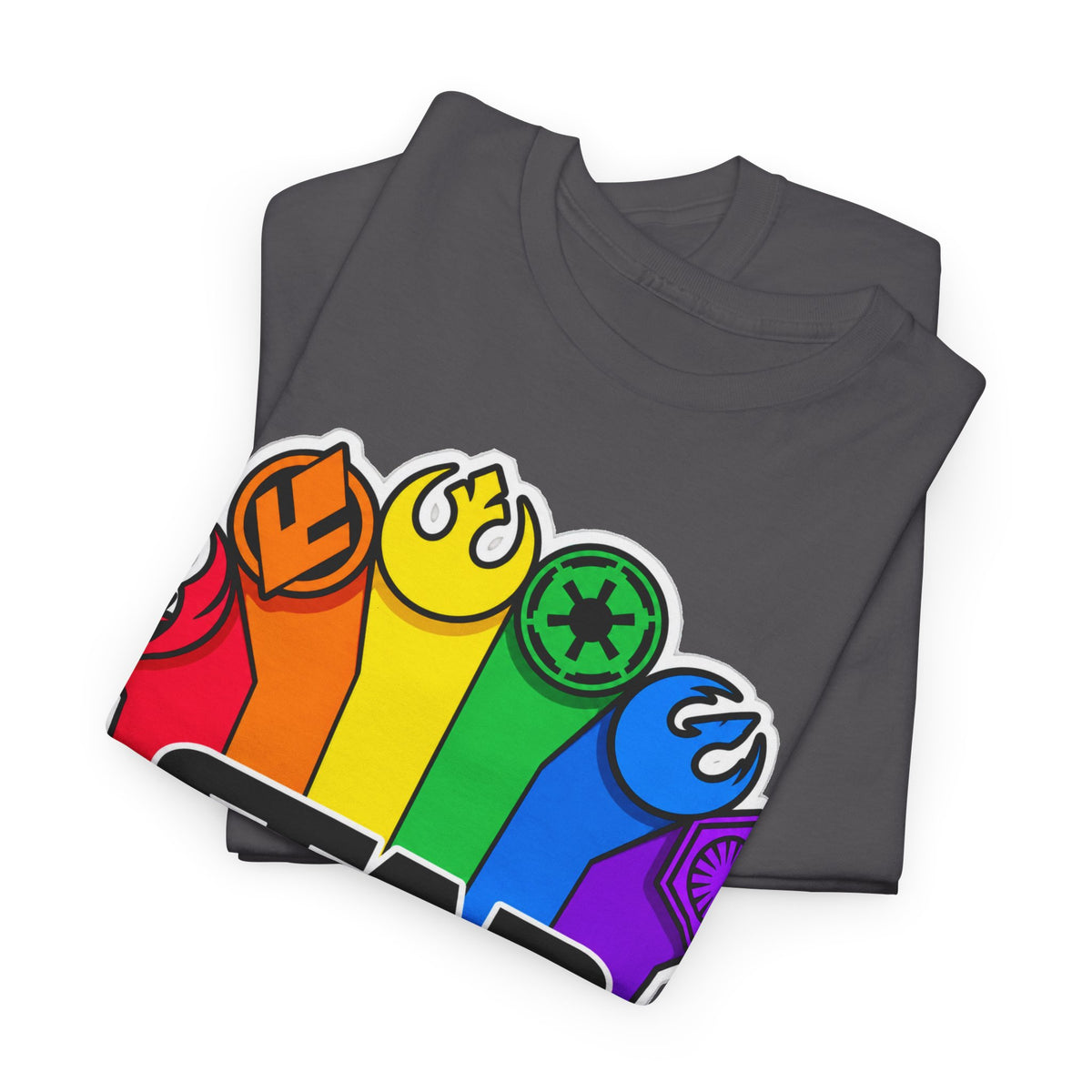 Star Wars Rainbow Emblem Tee — LGBTQ+ Pride Fan Cotton Shirt