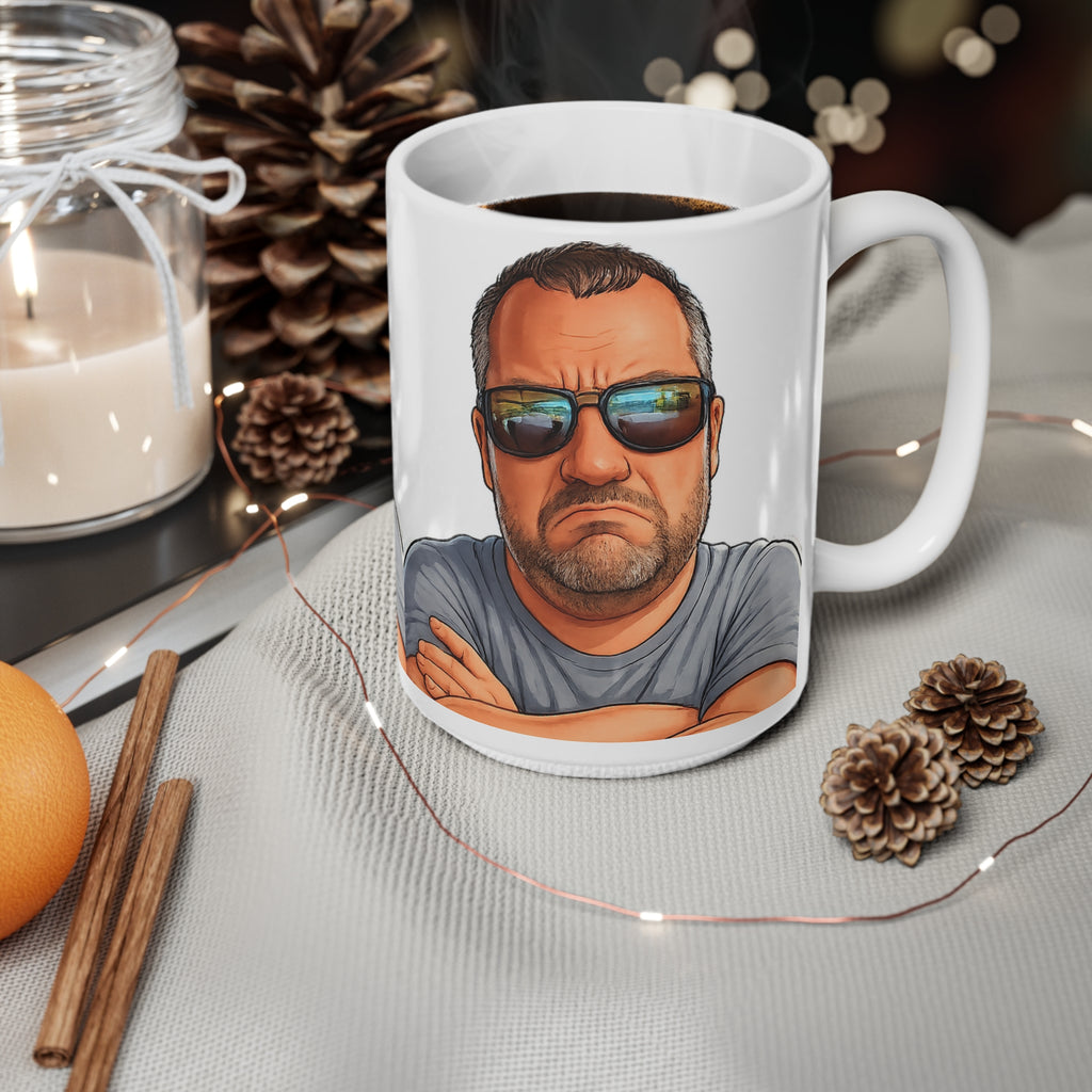 Grumpy Man Ceramic Coffee Cups, 11oz, 15oz