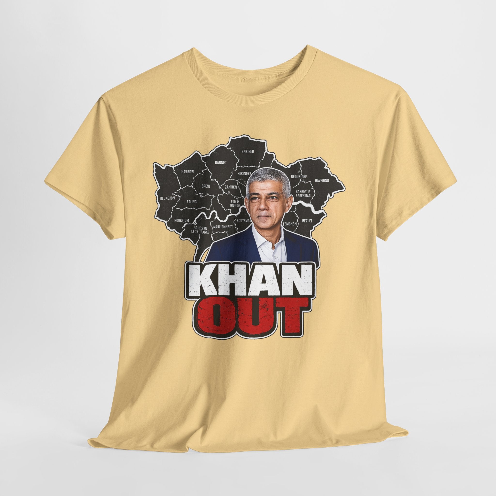 Sadiq Khan Out" Political Protest Tee with Sadiq Khan Graphic T-Shirt
