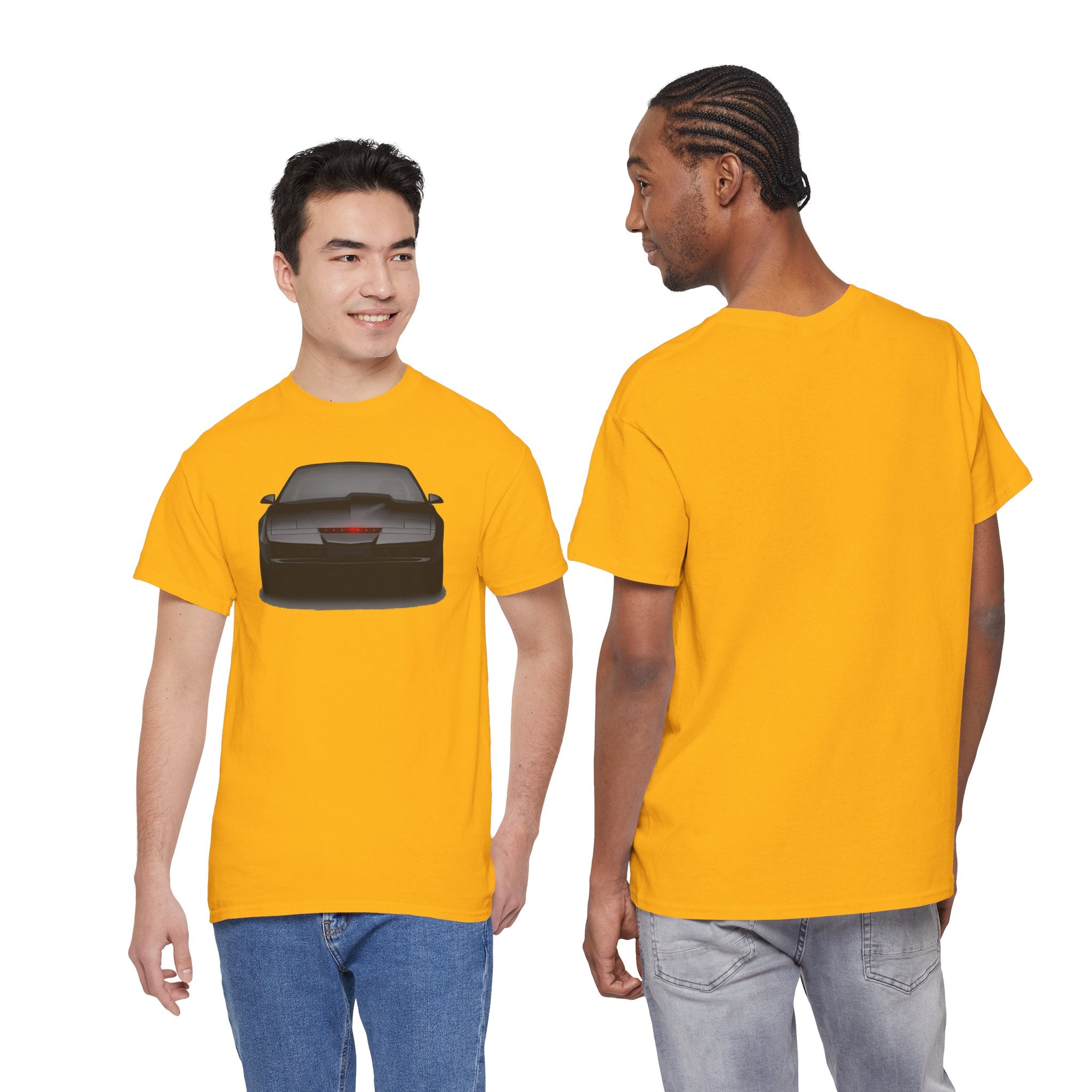 KITT-Inspired Retro Sports Car Tee — Front View Knight Rider Car Graphic Shirt