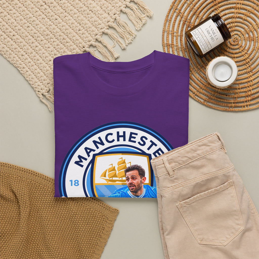 Bernardo SIlva Manchester City legend Cotton T‑Shirt — Blue Crest Football Tee