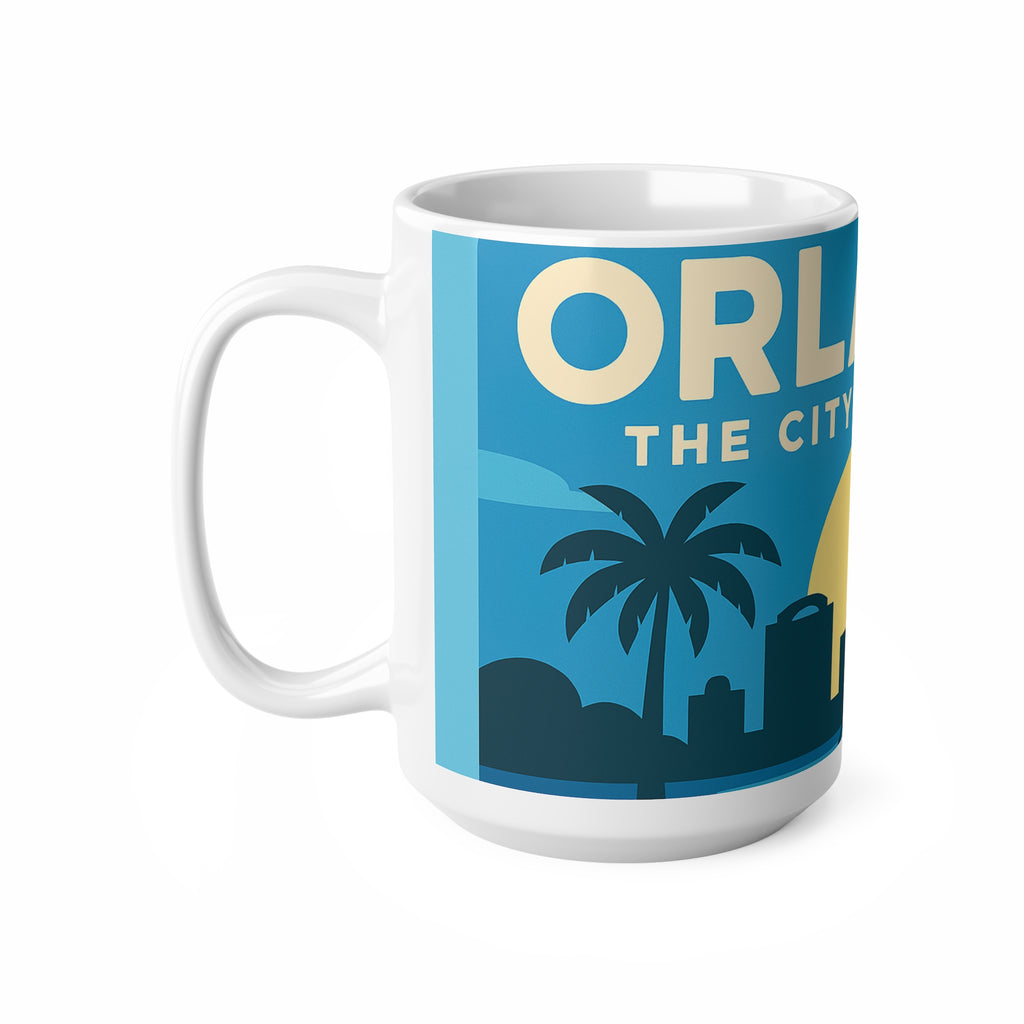 Orlando Skyline Coffee Mug — "Orlando The City Beautiful" Retro Travel Ceramic Cup