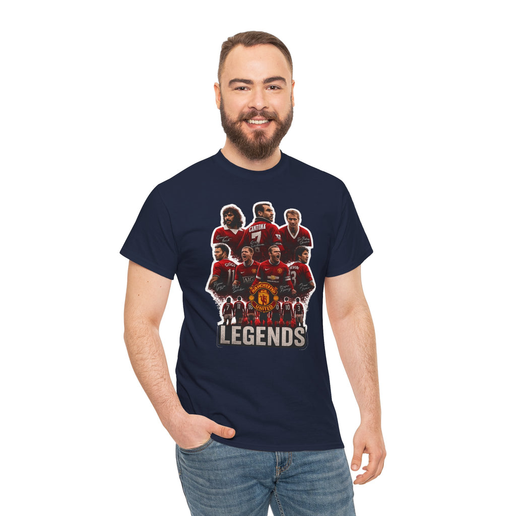 Manchester United Legends Football Team Tee — Retro Manchester United Players Graphic Shirt