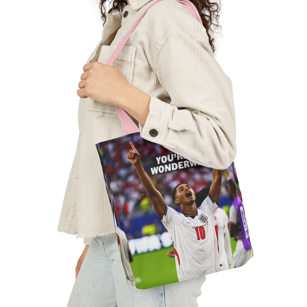 Jude Bellingham England Celebration Tote Bag – "You’re My Wonderwall" England Fan Canvas Tote
