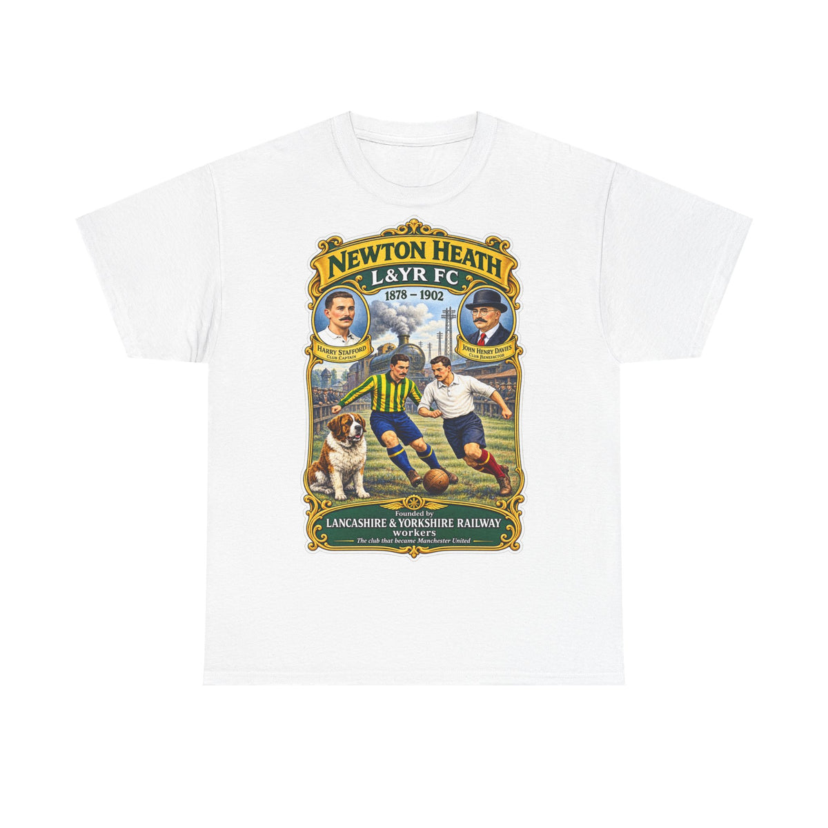 Newton Heath L&YR FC Vintage Football Tee — Lancashire & Yorkshire Railway Soccer Shirt