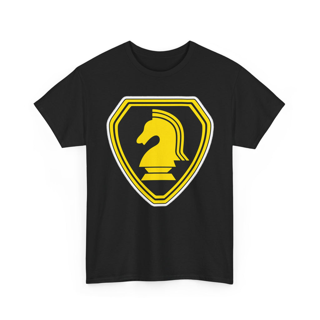Knight Rider Chess Logo T-Shirt — Yellow Shield Emblem Tee