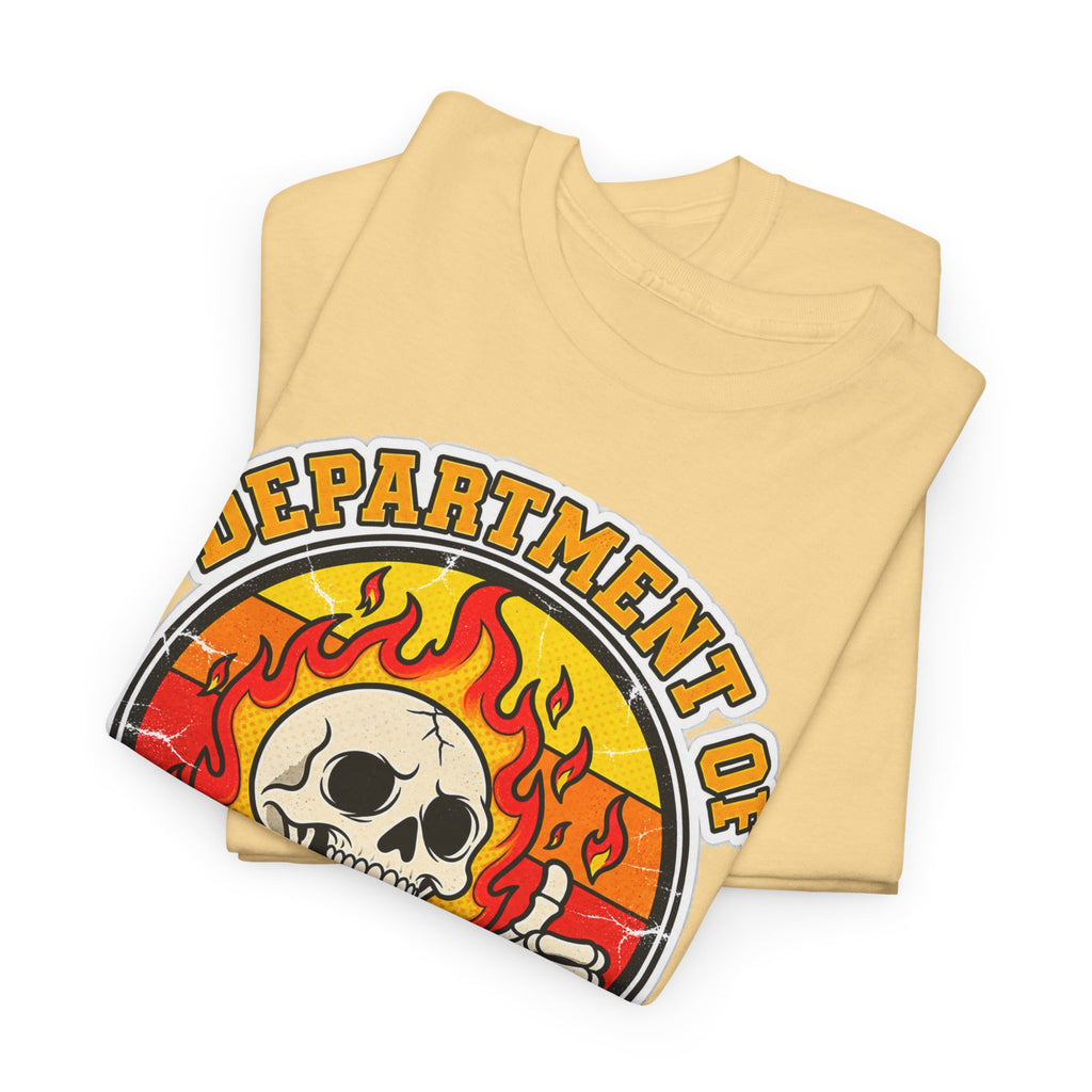 Department of Bad Decisions Skull T-Shirt — Retro Flaming Thumbs-Up Graphic Tee