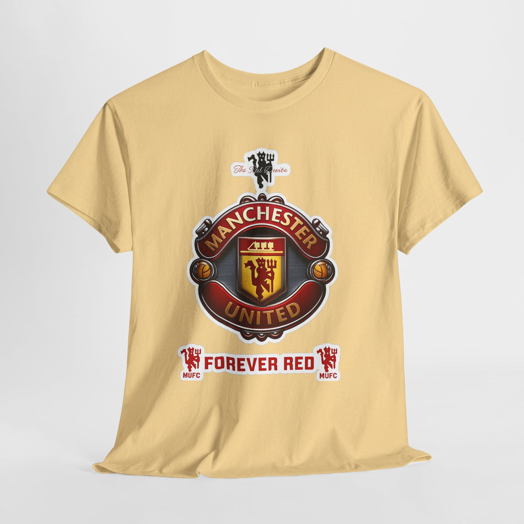 Manchester United Inspired Football Crest Tee — "Forever Red" Supporter Shirt