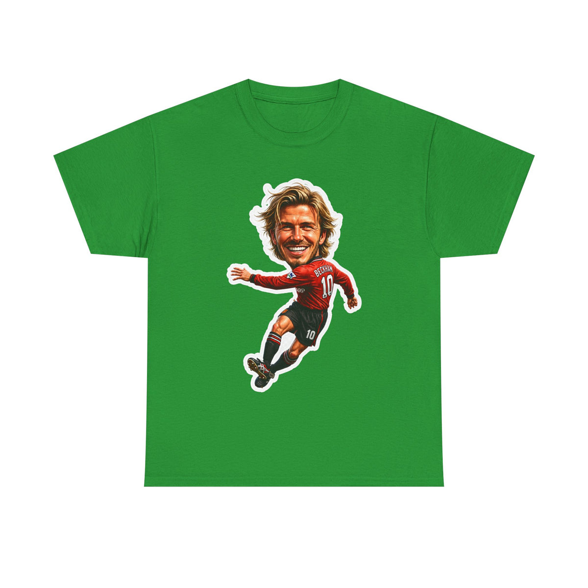 Beckham Caricature Cotton T-Shirt — Retro Football Player Graphic Tee