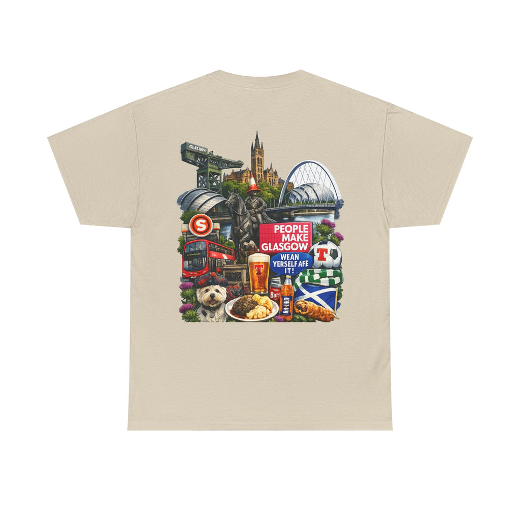 Glasgow Collage T-Shirt — "People Make Glasgow" Scottish City Souvenir Tee