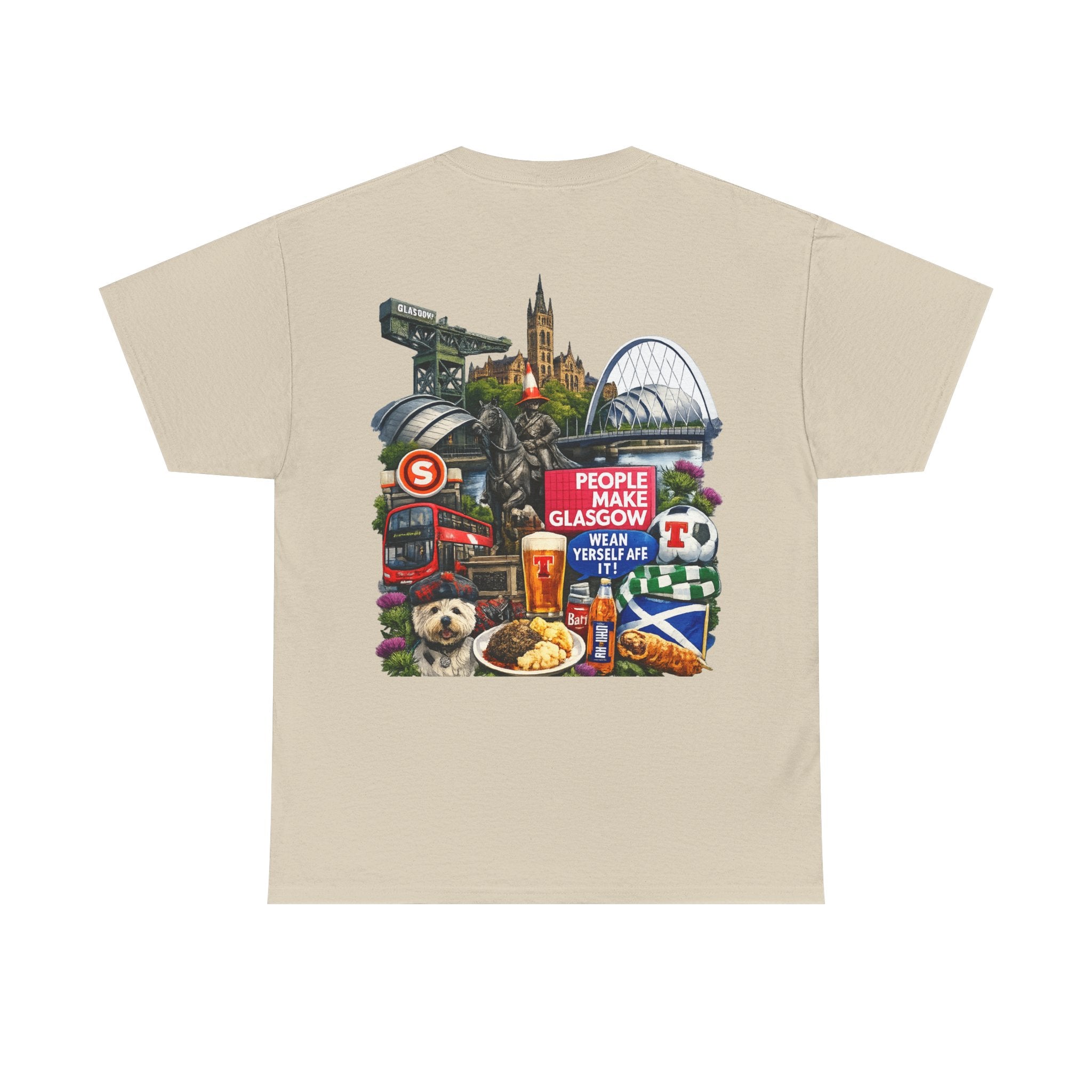 Glasgow Collage T-Shirt — "People Make Glasgow" Scottish City Souvenir Tee
